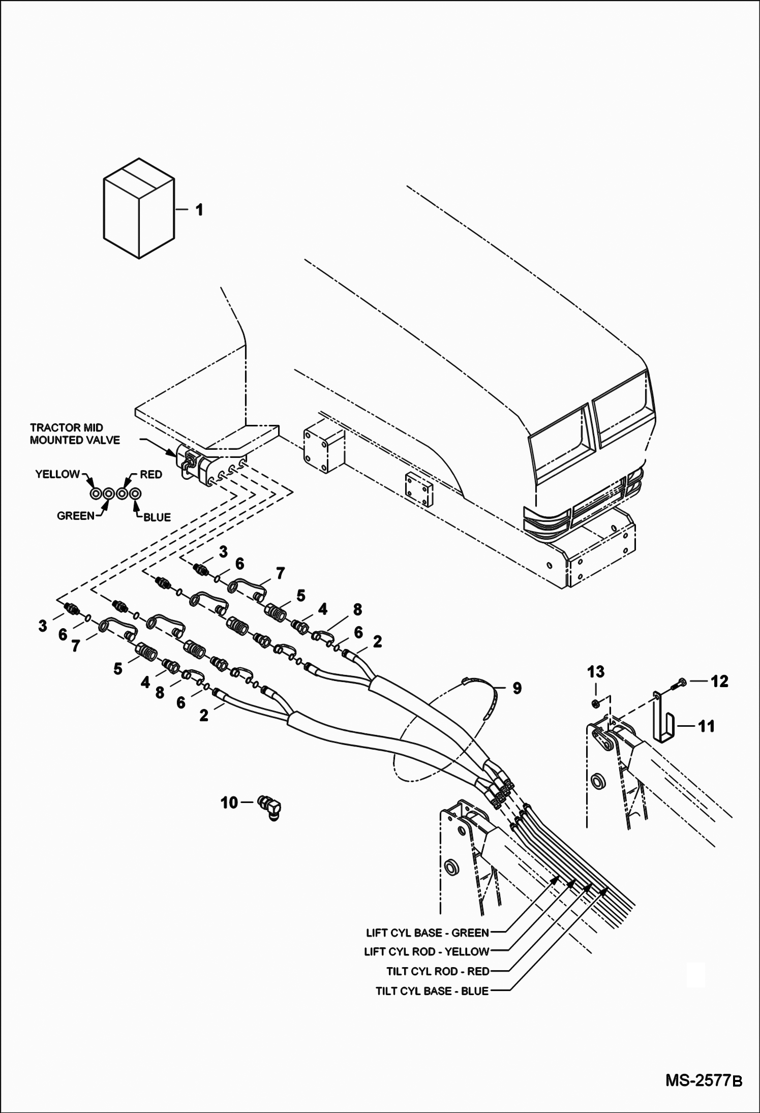 Схема запчастей Bobcat LOADER - TRACTOR LOADER 9TL (AE35) (Hose Kit) Компактные тракторы