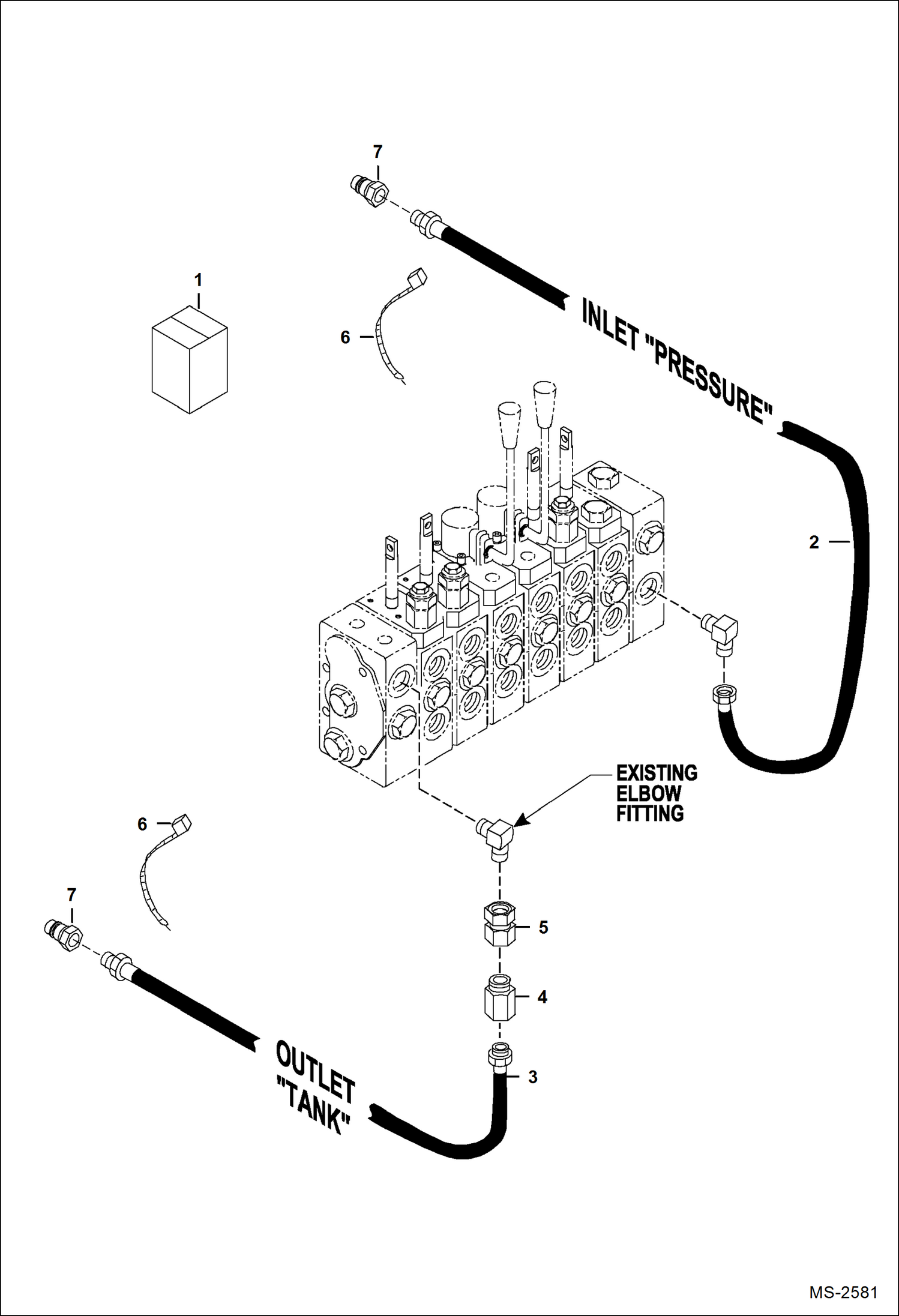 Схема запчастей Bobcat BACKHOE - BACKHOE 6TB (Hose Kit) (A914) BACKHOE