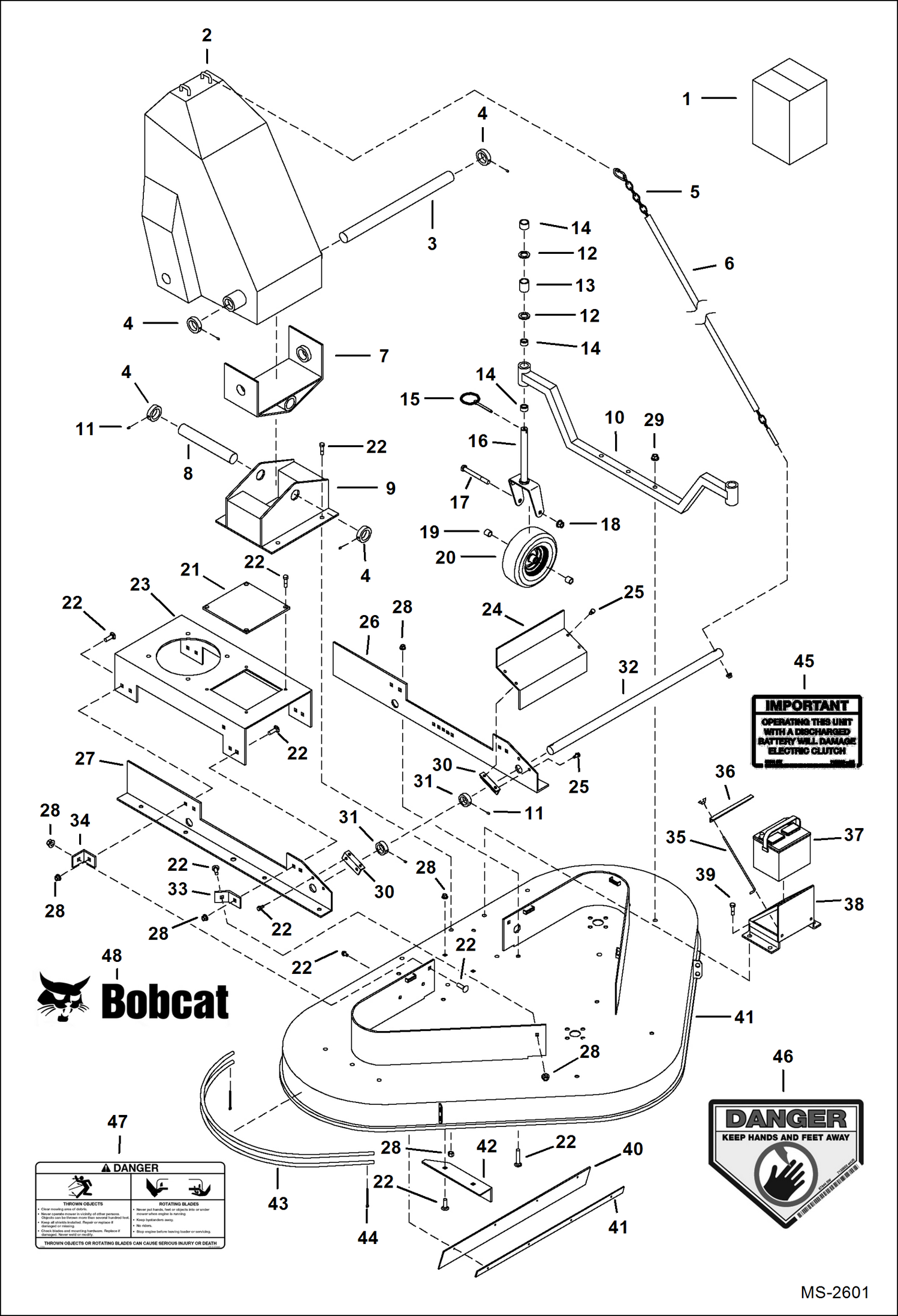 Схема запчастей Bobcat MOWER - MOWER (Main Frame) (60 A3F4) Универсальный мини-грузовик