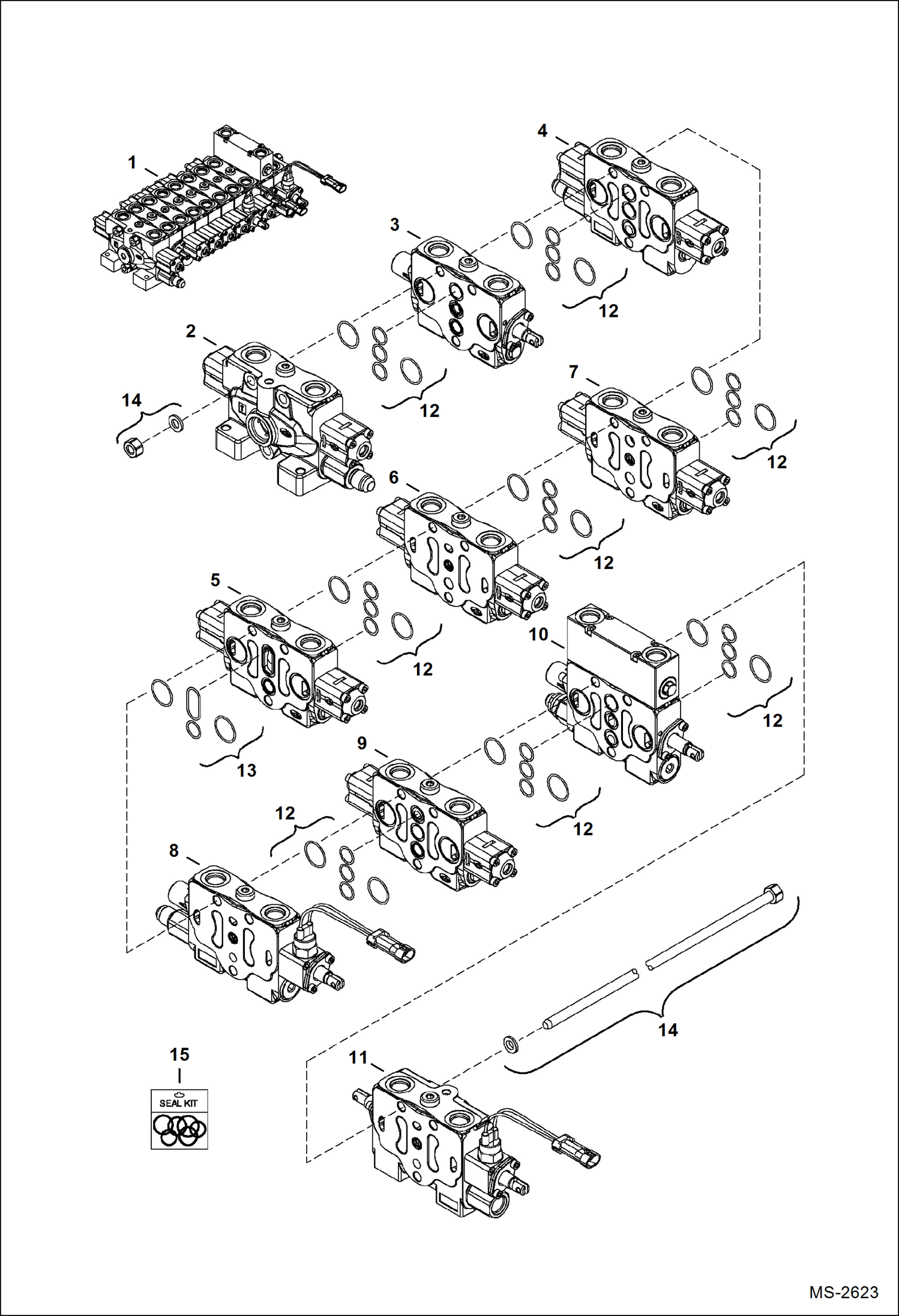 Схема запчастей Bobcat 325 - CONTROL VALVE HYDRAULIC SYSTEM