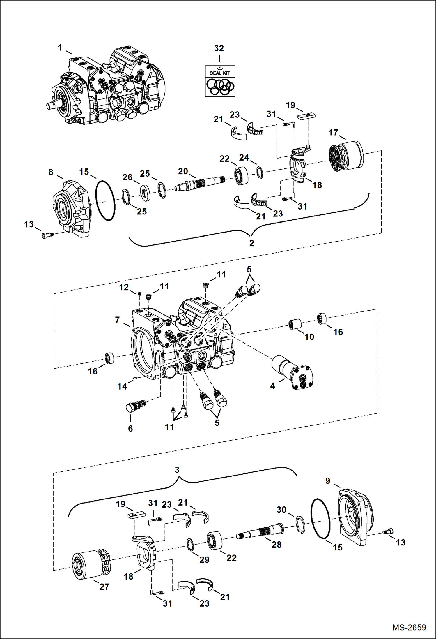 Схема запчастей Bobcat 430 - HYDROSTATIC PUMP HYDRAULIC/HYDROSTATIC SYSTEM