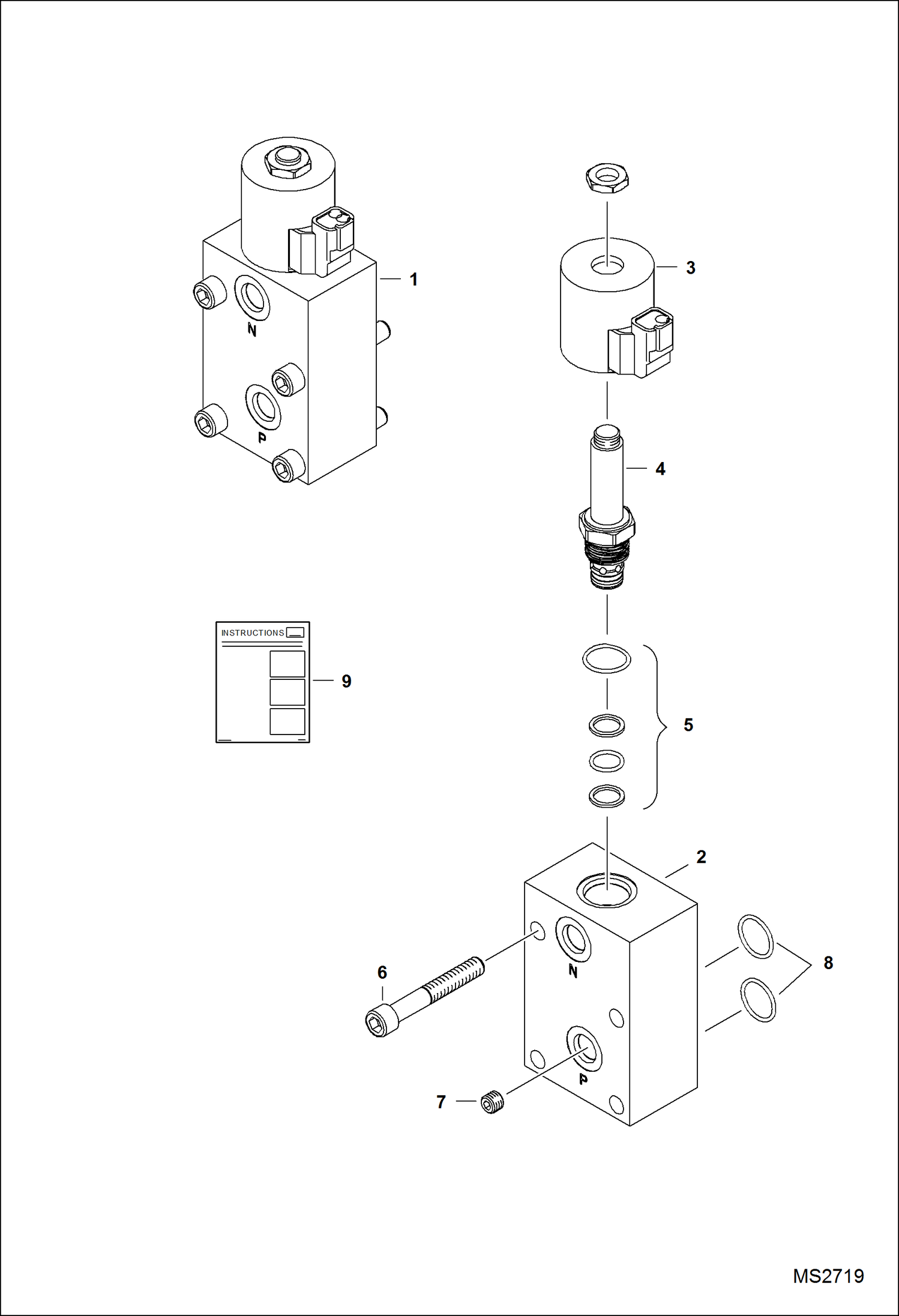 Схема запчастей Bobcat TREE SPADE - TREE SPADE (Stabilizer Valve Kit) Loader