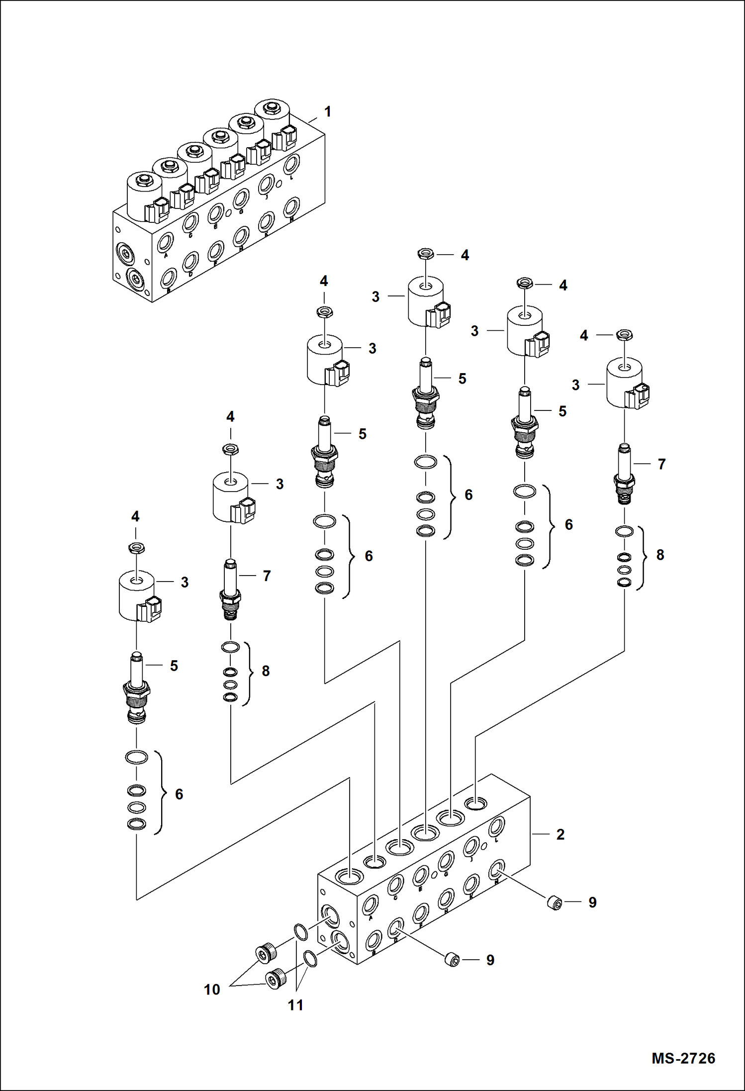 Схема запчастей Bobcat TREE SPADE - TREE SPADE (Control Valve) (4 Blade) Loader
