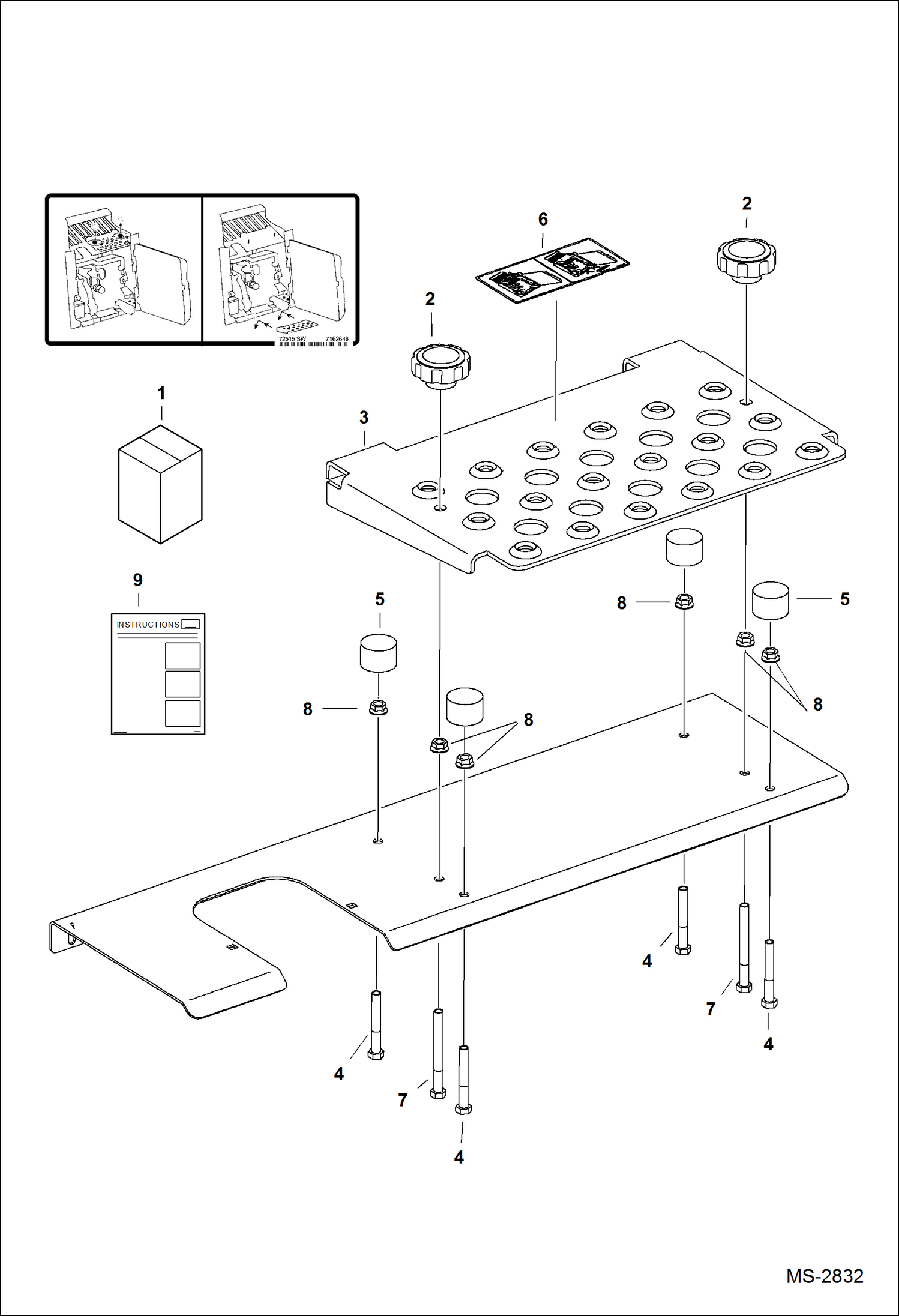 Схема запчастей Bobcat A-Series - MAINTENANCE PLATFORM KIT ACCESSORIES & OPTIONS
