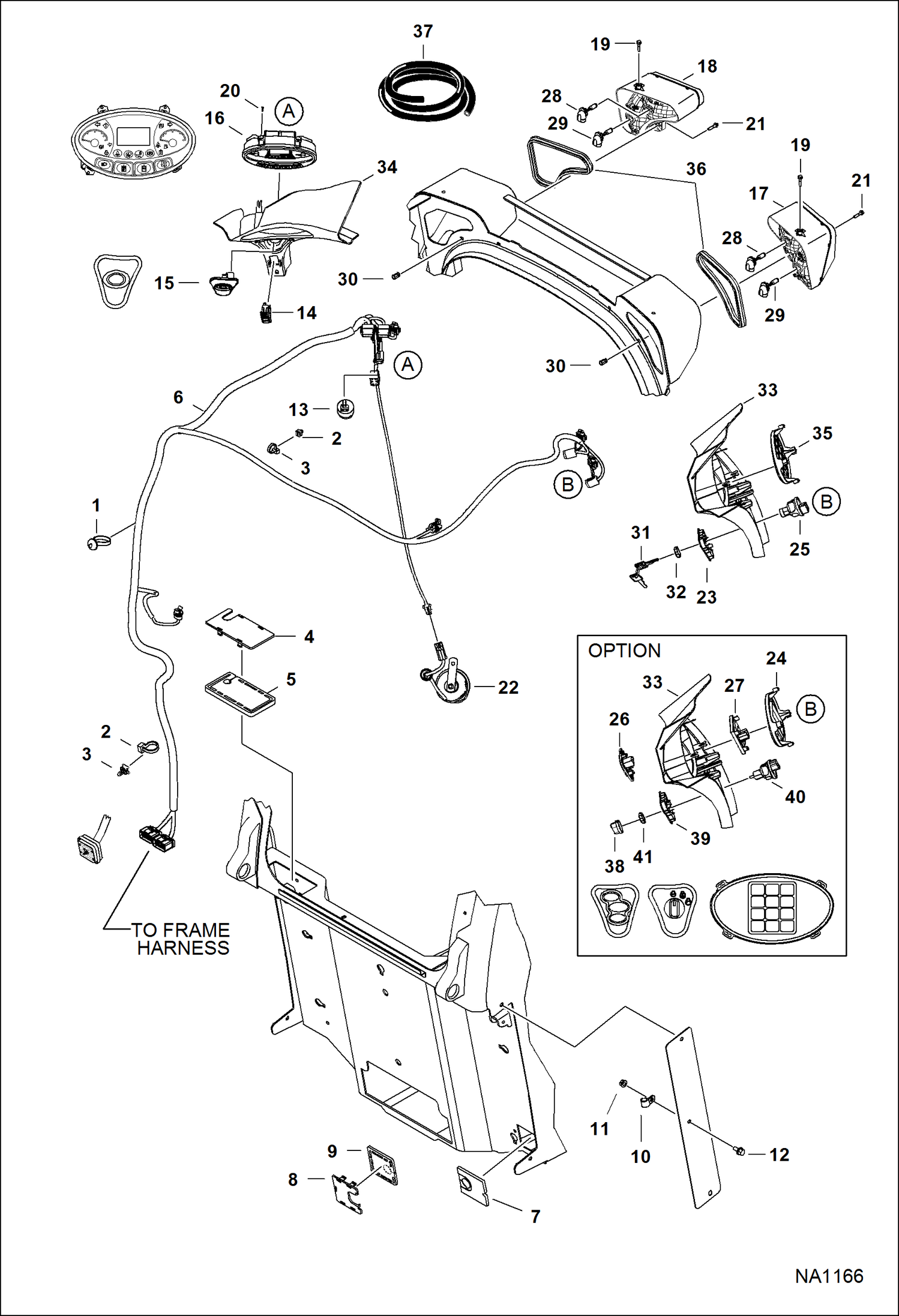 Схема запчастей Bobcat S-Series - CAB ELECTRICAL CIRCUITRY (Standard) ELECTRICAL SYSTEM
