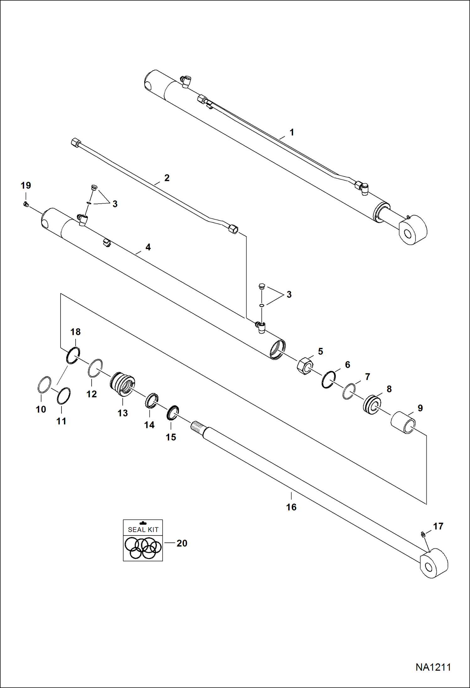 Схема запчастей Bobcat S-Series - LIFT CYLINDER HYDRAULIC SYSTEM