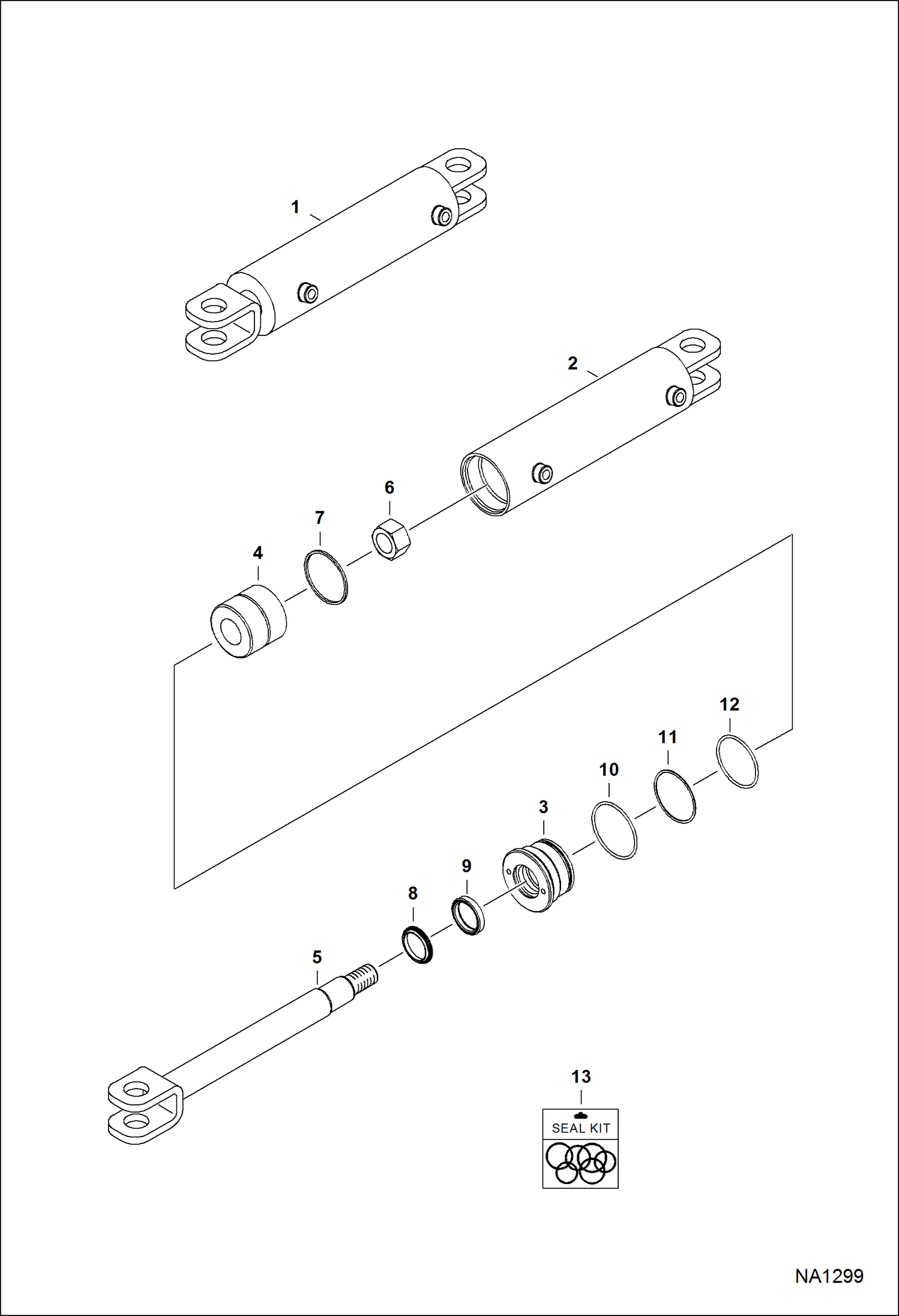 Схема запчастей Bobcat SNOW BLADE - SNOW BLADE - HEAVY DUTY (Cylinder) (86 A59L) (96 AD60) (108 AD5S) Loader