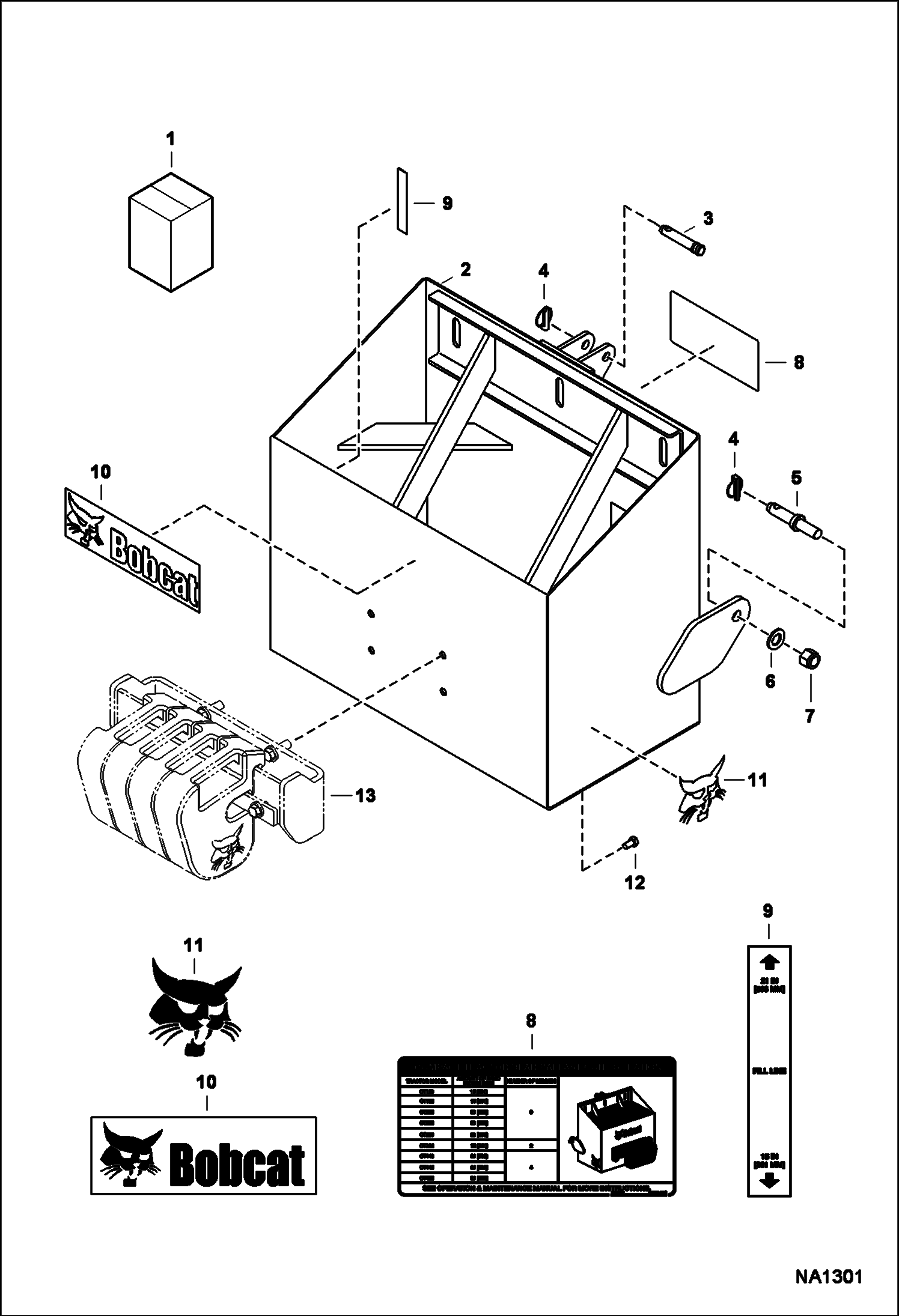 Схема запчастей Bobcat CT235 - REAR BALLAST KIT ACCESSORIES & OPTIONS