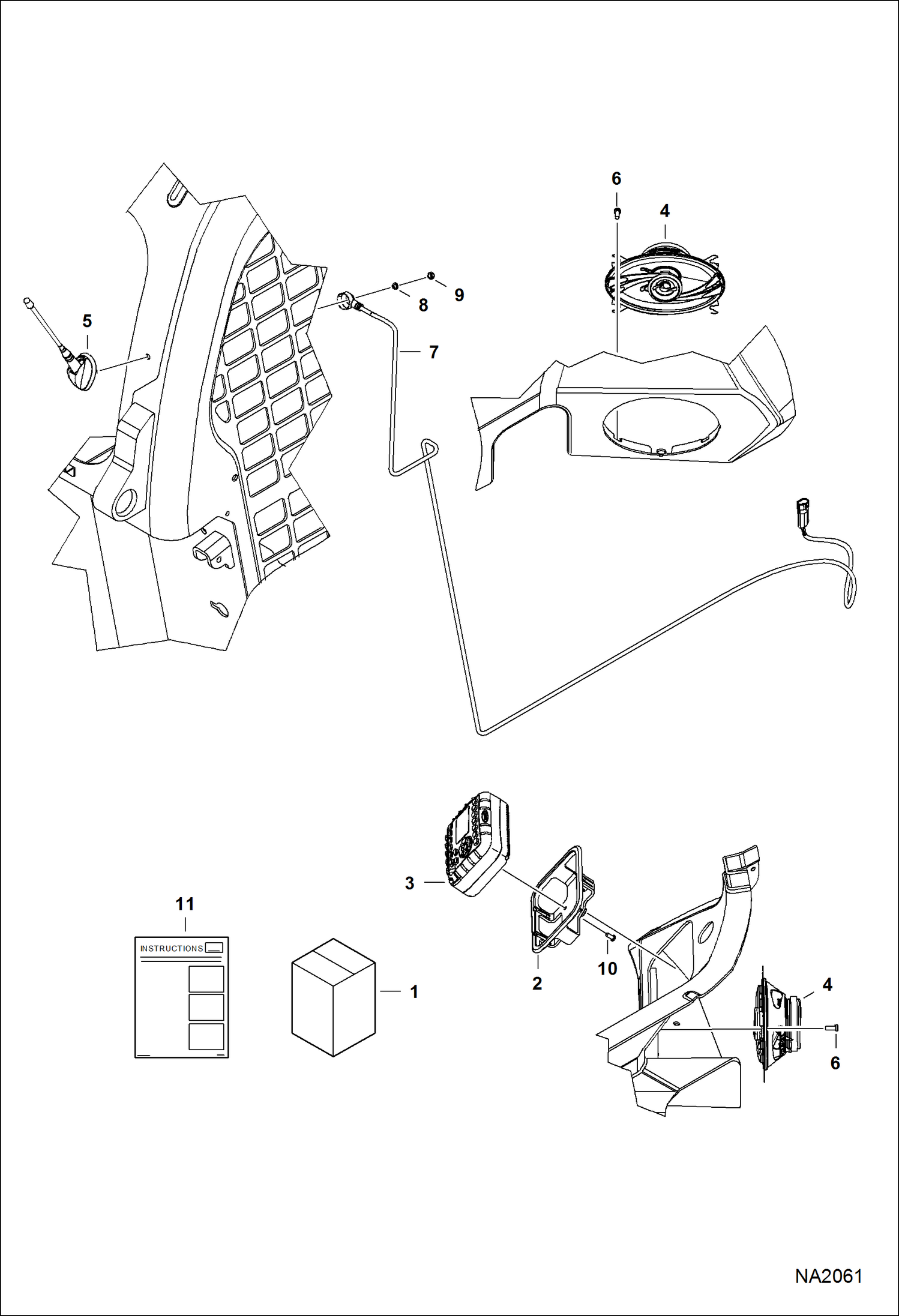 Схема запчастей Bobcat A-Series - RADIO KIT ACCESSORIES & OPTIONS