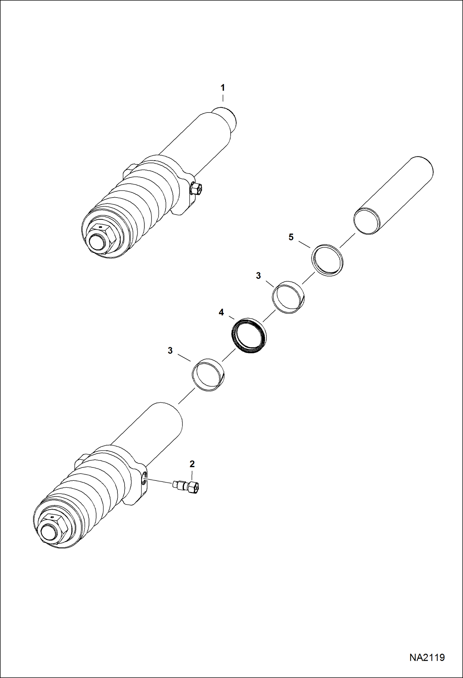 Схема запчастей Bobcat T-Series - TRACK TENSIONER (Steel Tracks) DRIVE TRAIN