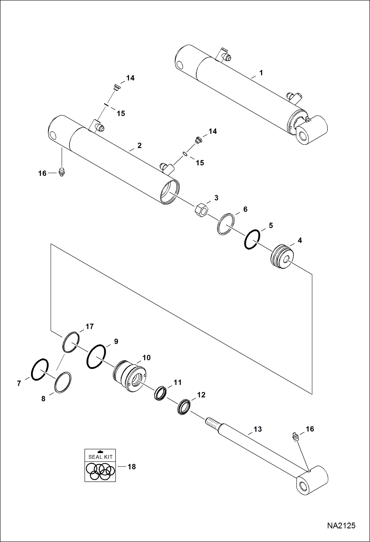 Схема запчастей Bobcat 2300 - TILT CYLINDER HYDRAULICS