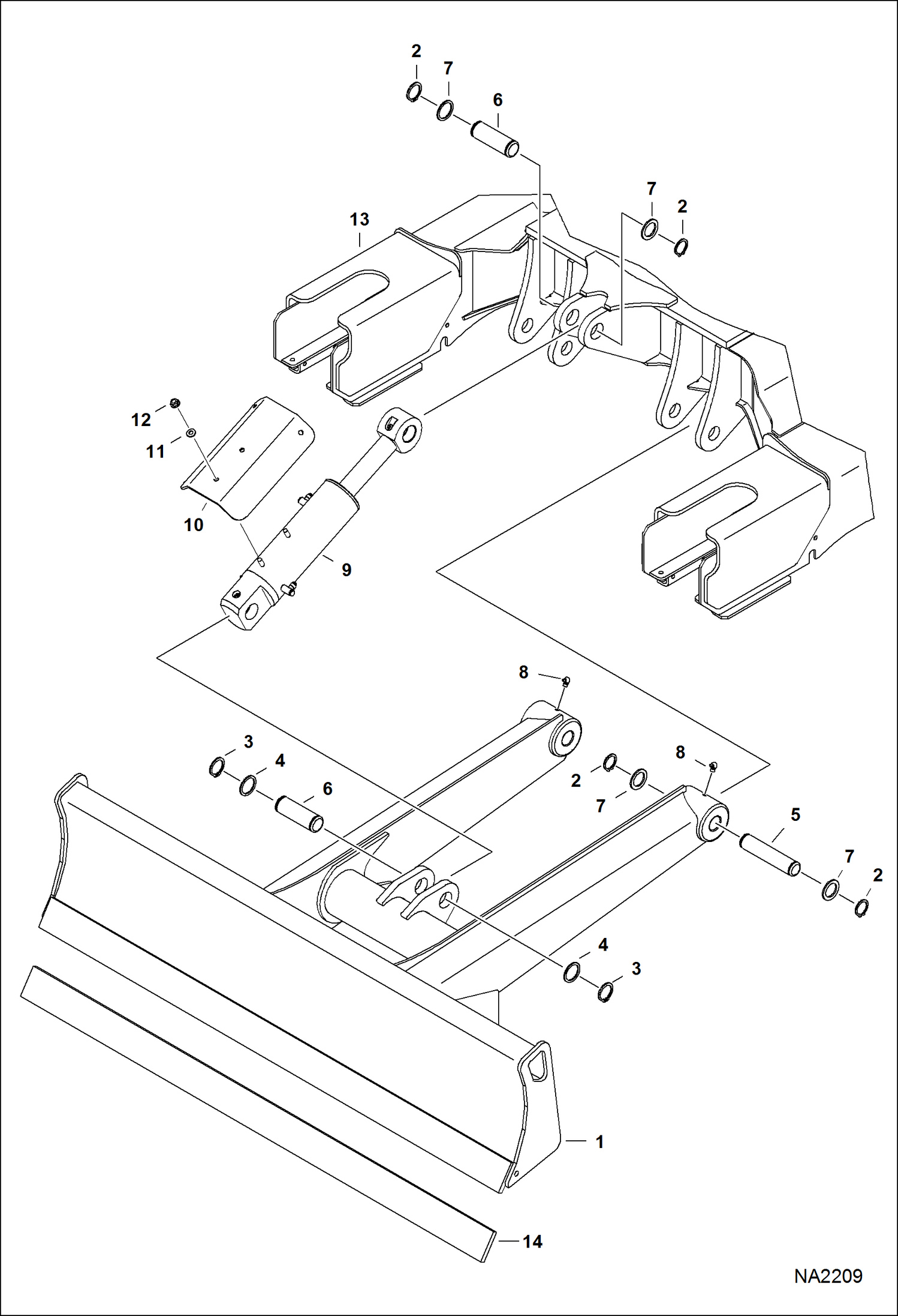 Схема запчастей Bobcat E32 - BLADE WORK EQUIPMENT