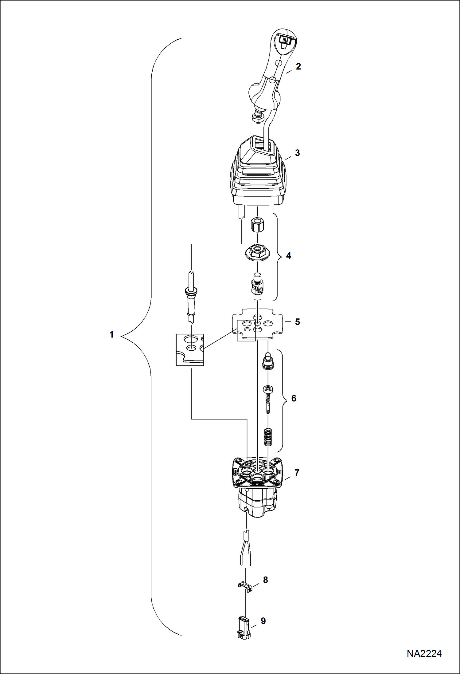 Схема запчастей Bobcat E25 - LH JOYSTICK AB8B11001 - 11080 HYDRAULIC SYSTEM