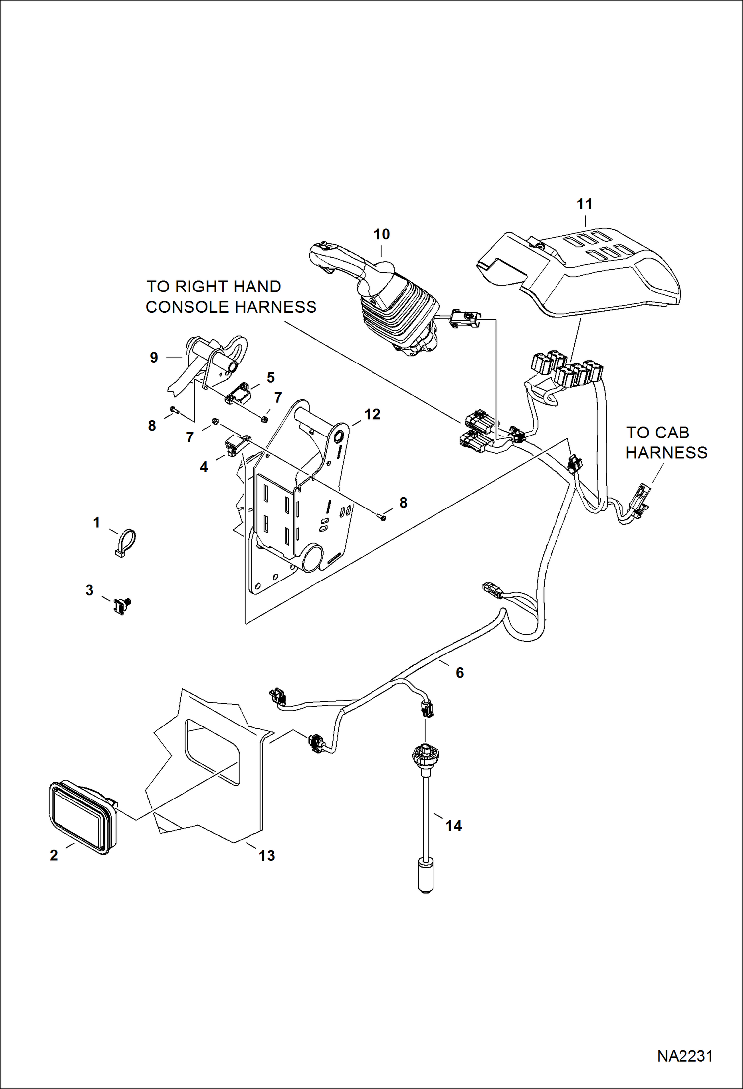 Схема запчастей Bobcat E32 - CONTROLS ELECTRICAL (LH Console) ELECTRICAL SYSTEM
