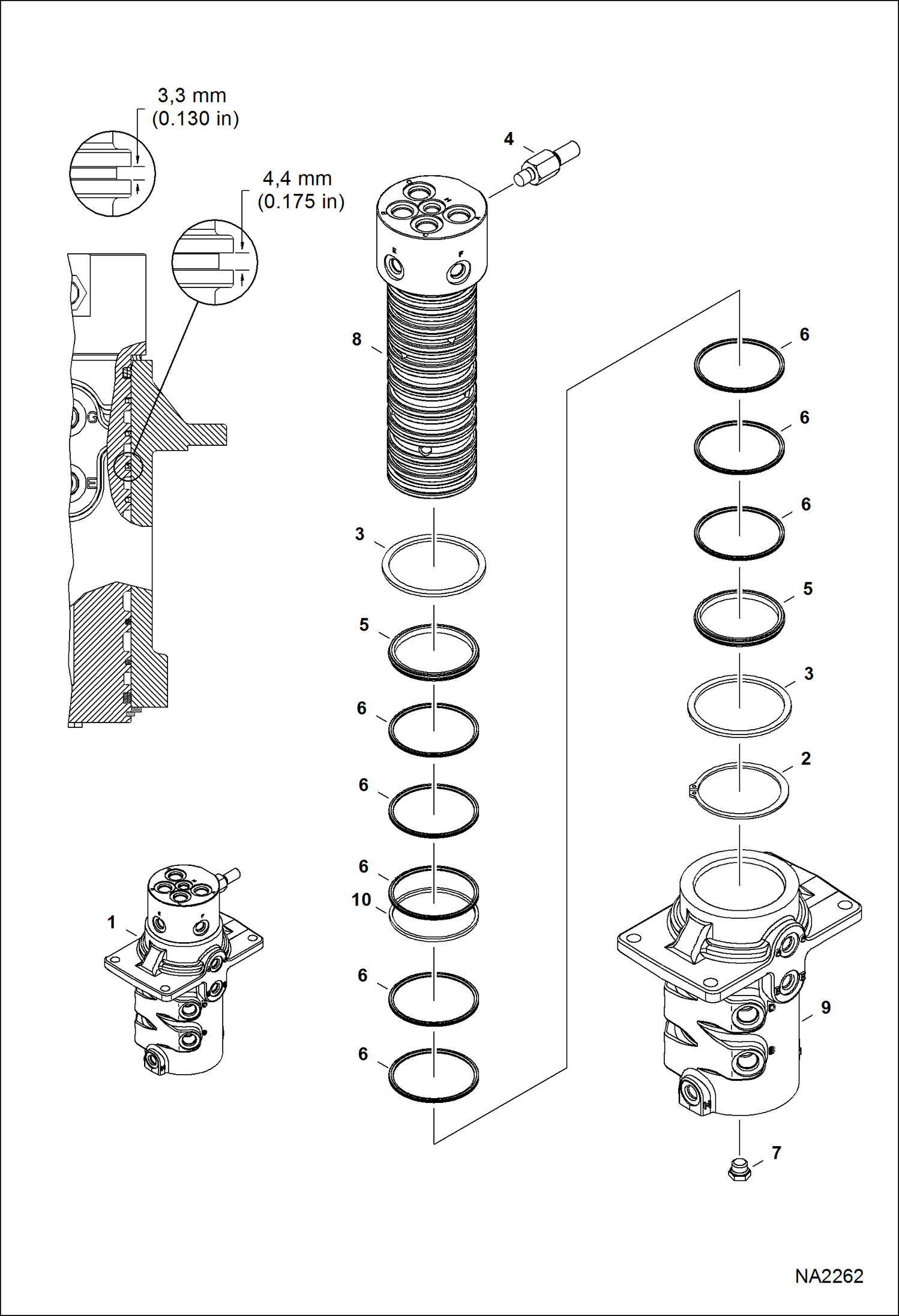 Схема запчастей Bobcat E25 - SWIVEL ASSY HYDRAULIC SYSTEM
