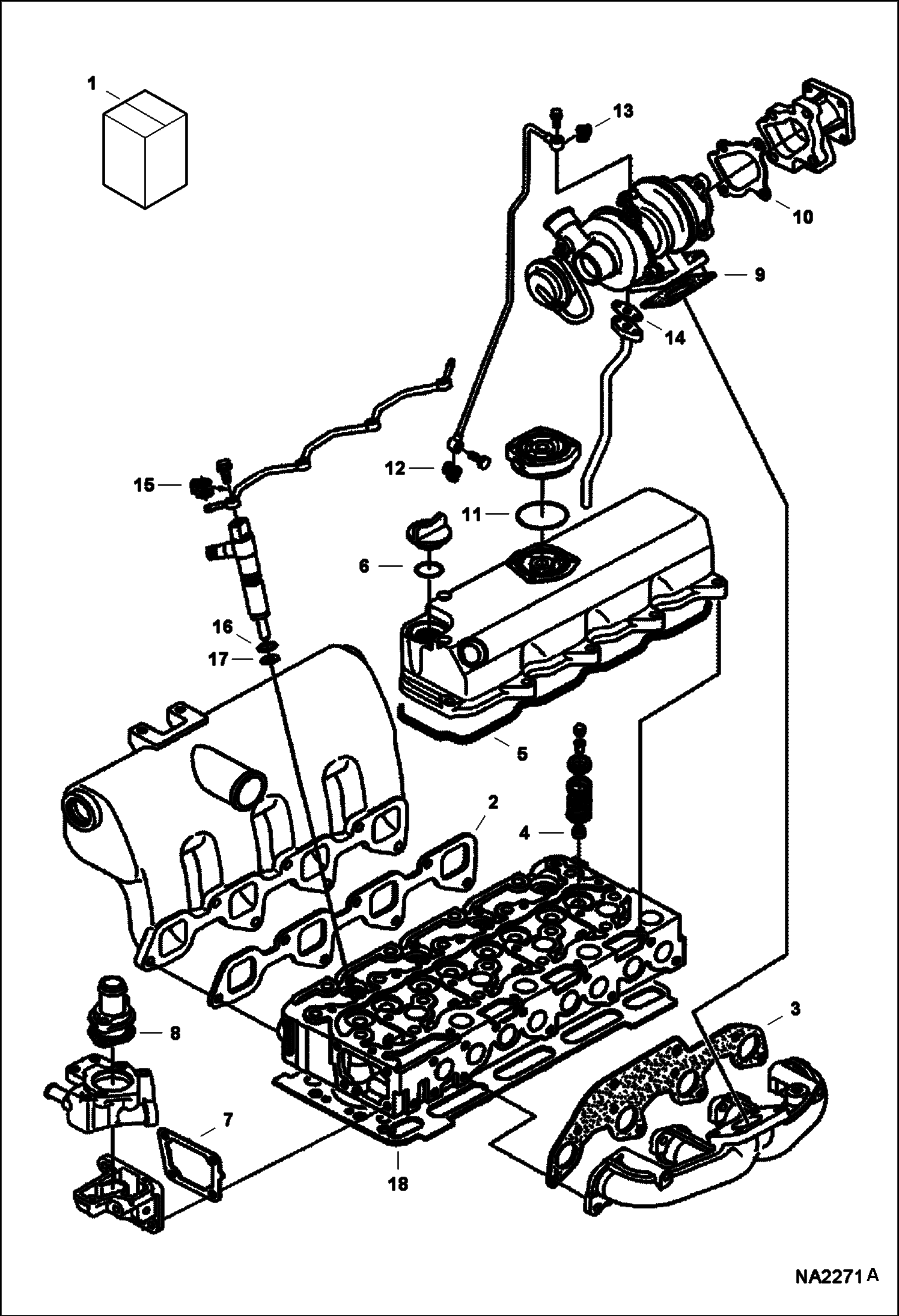 Схема запчастей Bobcat T-Series - UPPER GASKET KIT (Kubota - V2403TMDI) POWER UNIT