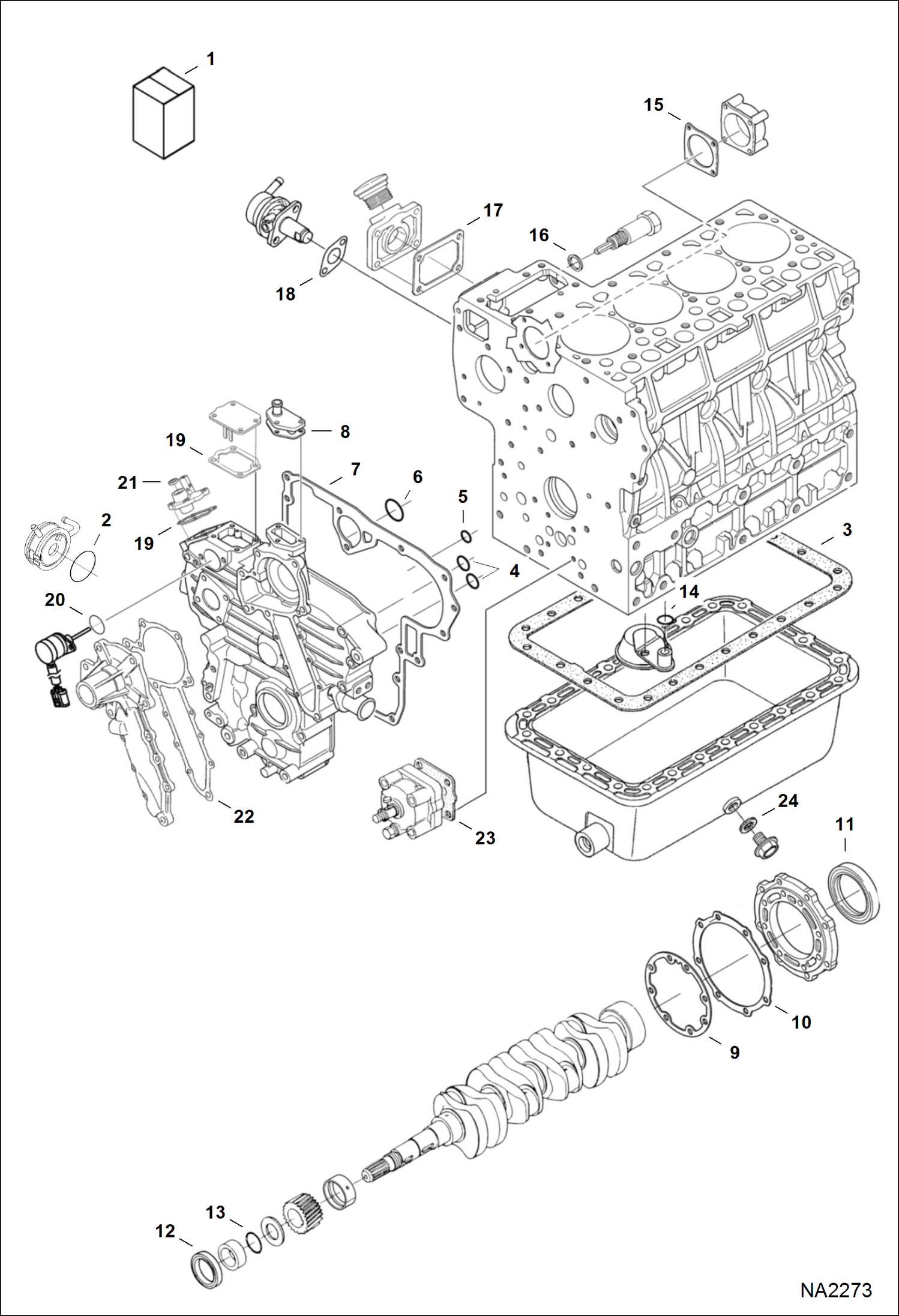 Схема запчастей Bobcat 331 - LOWER GASKET KIT POWER UNIT