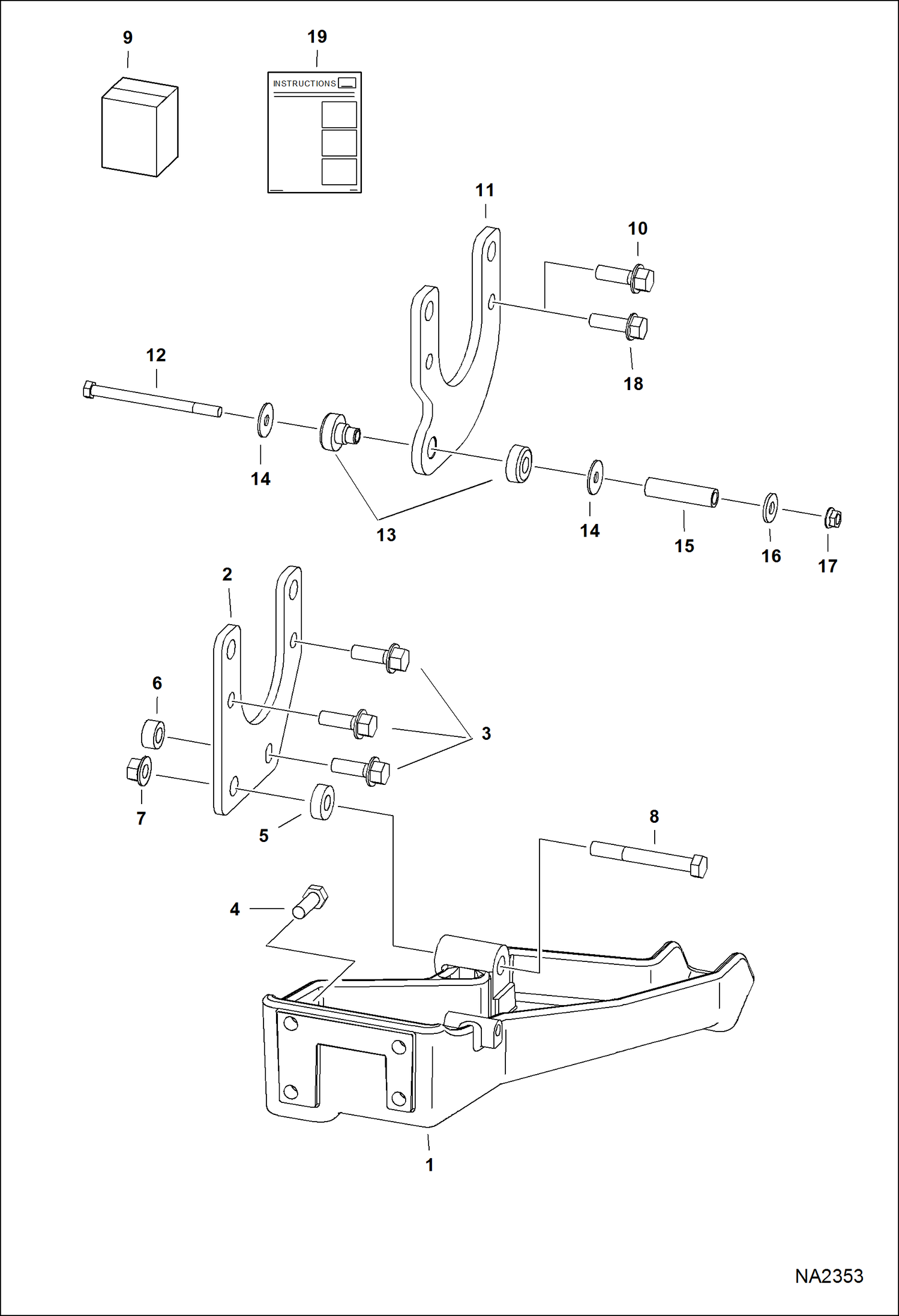 Схема запчастей Bobcat A-Series - ENGINE MOUNTS POWER UNIT