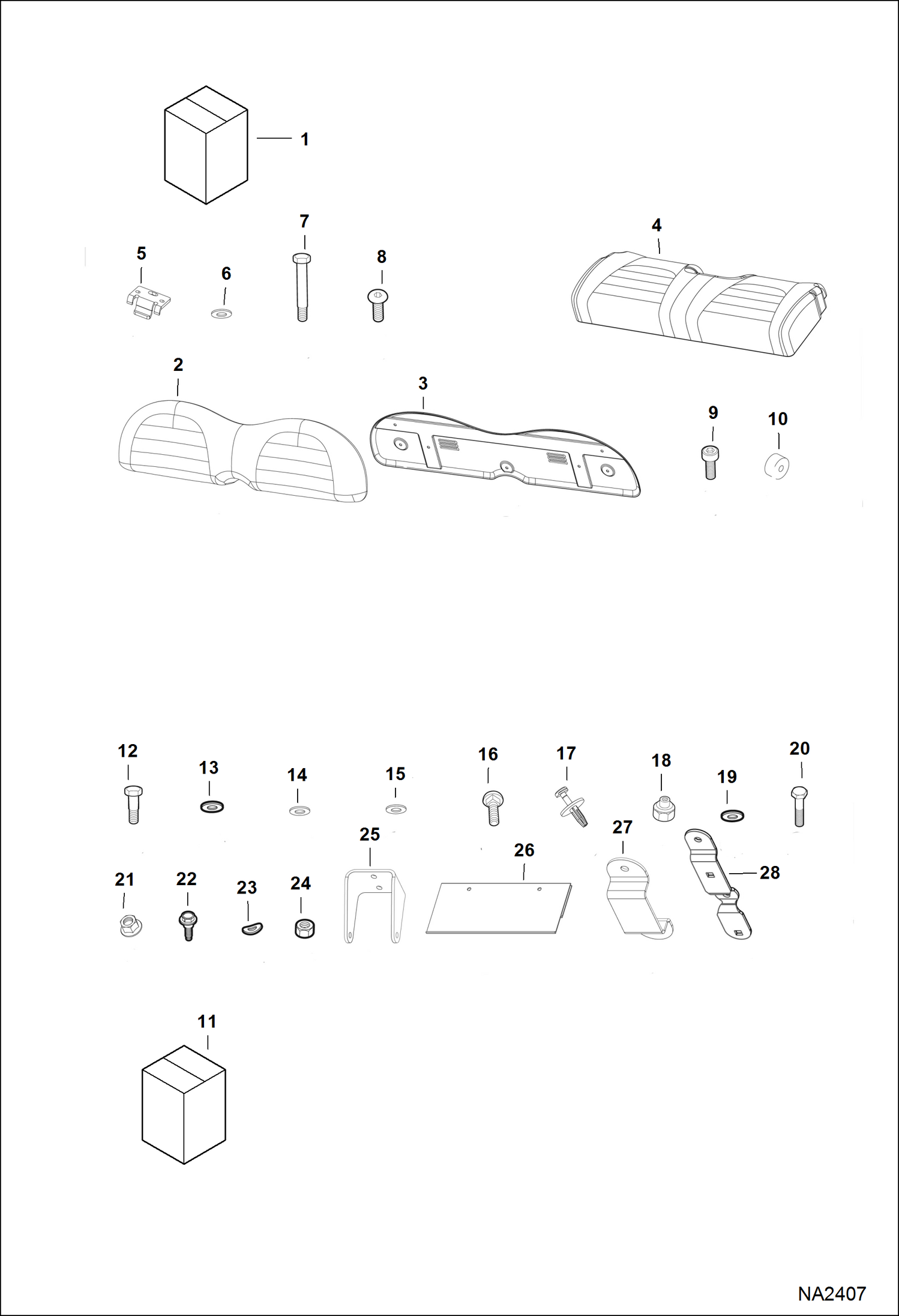 Схема запчастей Bobcat 2200 - BENCH SEAT CONVERSION ACCESSORIES & OPTIONS