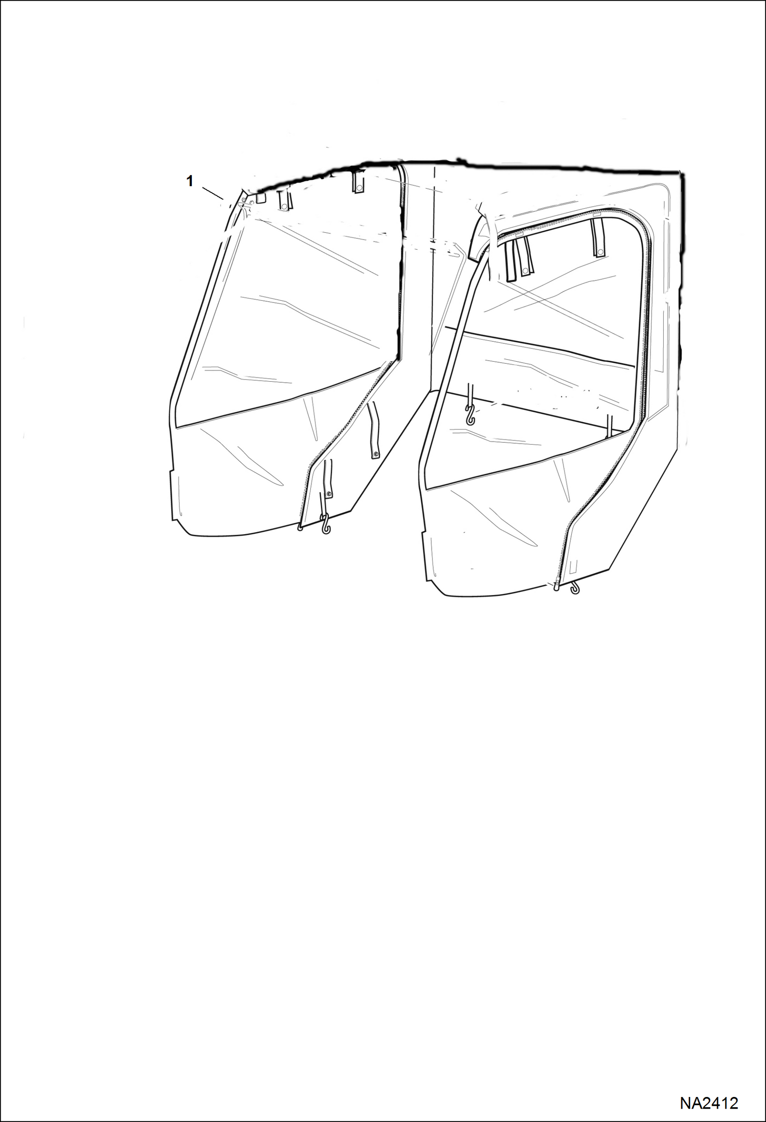 Схема запчастей Bobcat 2200 - THREE SIDED VINYL ENCLOSURE ACCESSORIES & OPTIONS