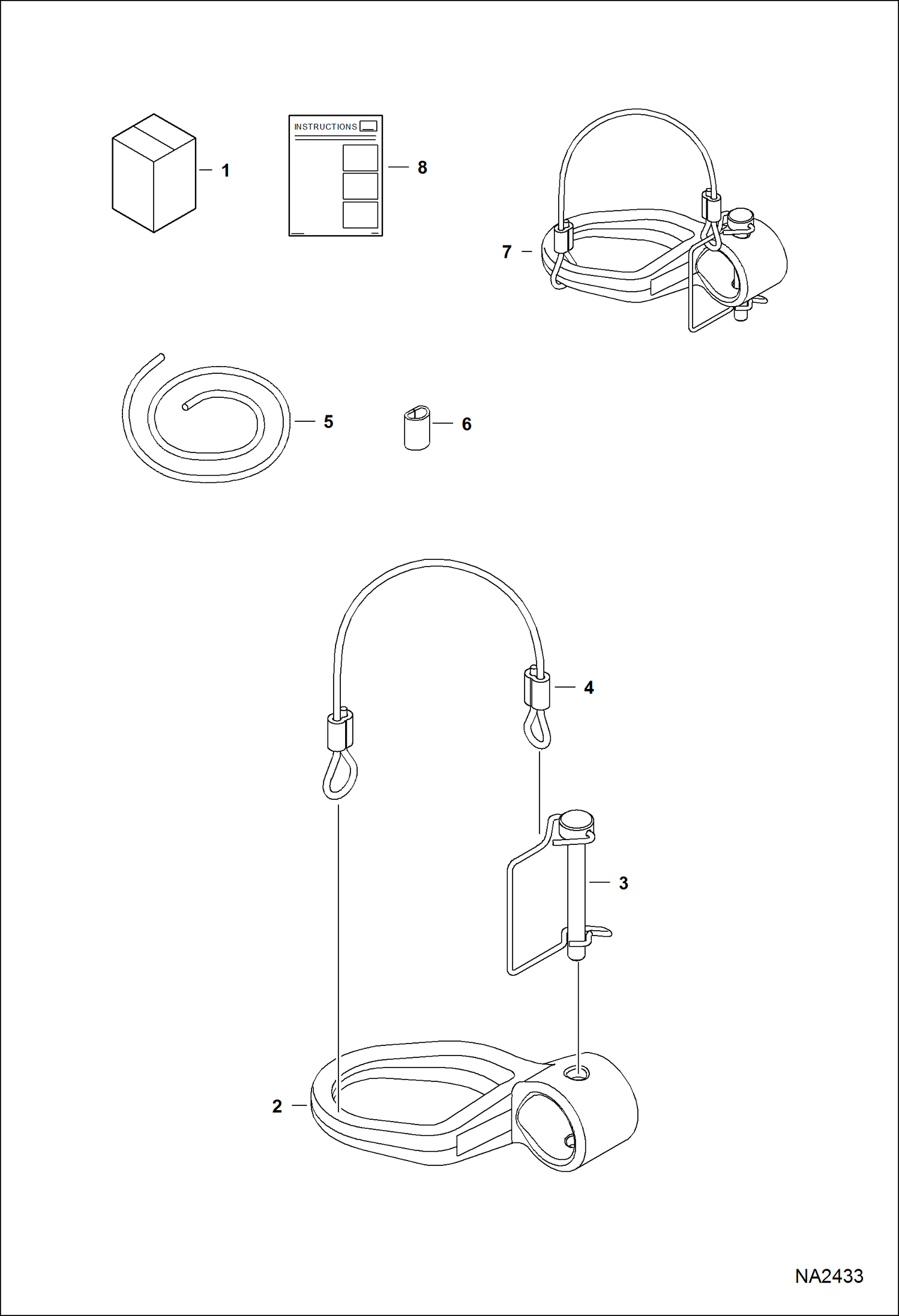 Схема запчастей Bobcat LOADER - ATTACHMENTS - HOSE GUIDE ASSY Компактные тракторы