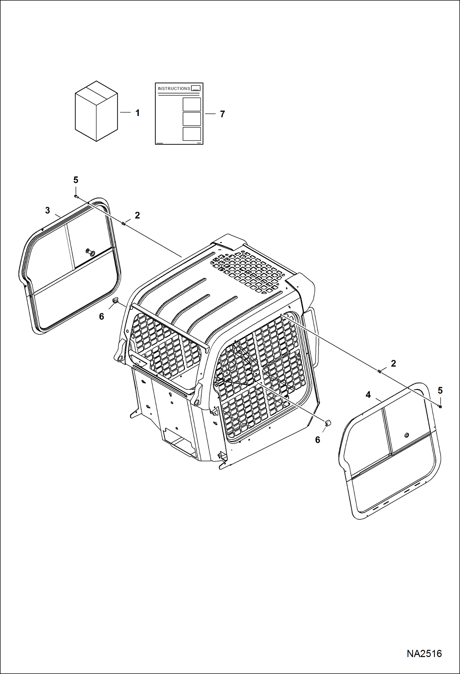 Схема запчастей Bobcat FORESTRY CUTTER - FORESTRY CUTTER (Side Window Kit) (Polycarbonate) (M-Series) Loader