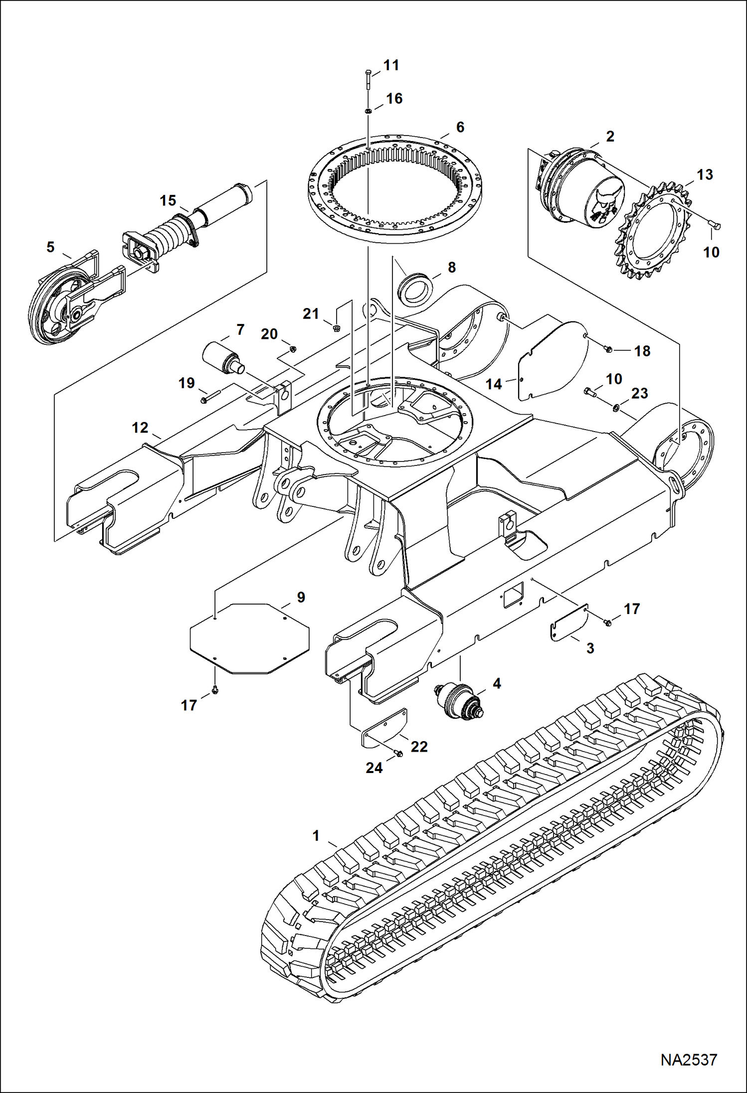 Схема запчастей Bobcat E42 - UNDERCARRIAGE UNDERCARRIAGE