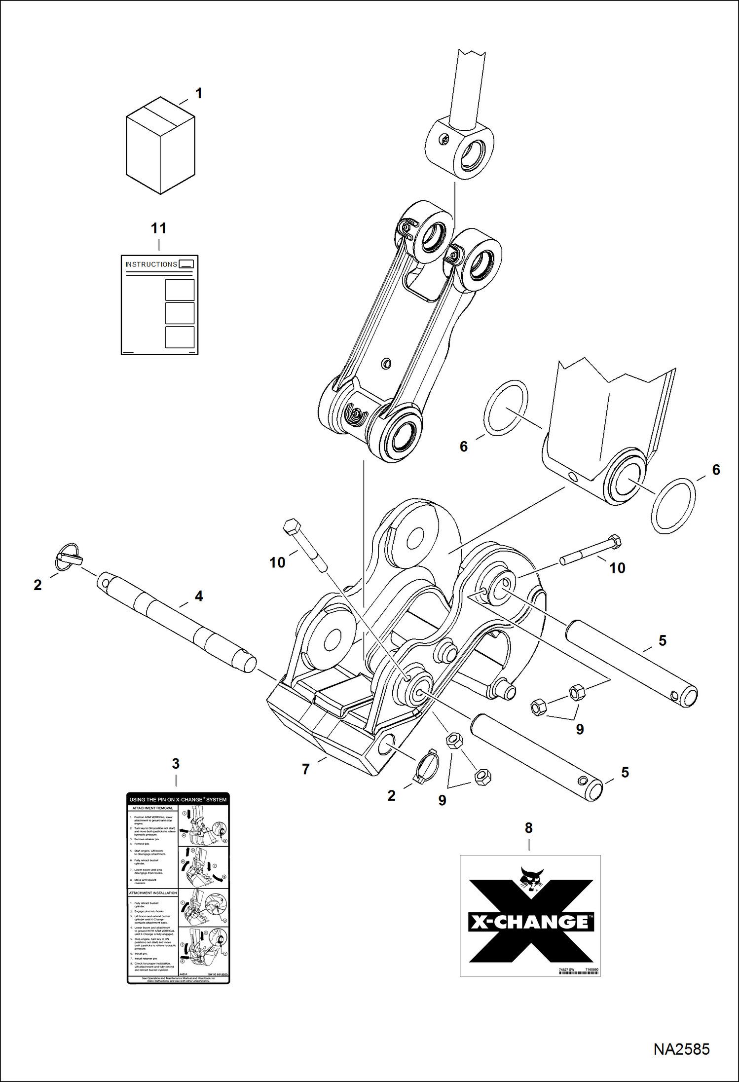 Схема запчастей Bobcat E42 - X-CHANGE (Pin-On) (Kit) ACCESSORIES & OPTIONS