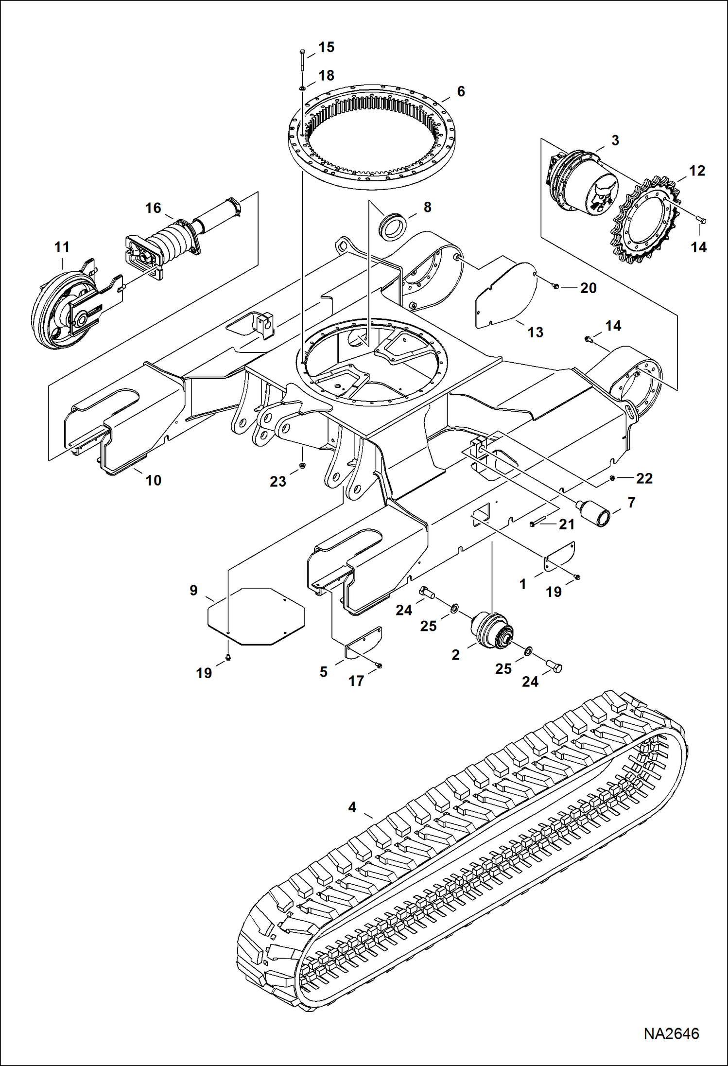 Схема запчастей Bobcat E45 - UNDERCARRIAGE UNDERCARRIAGE