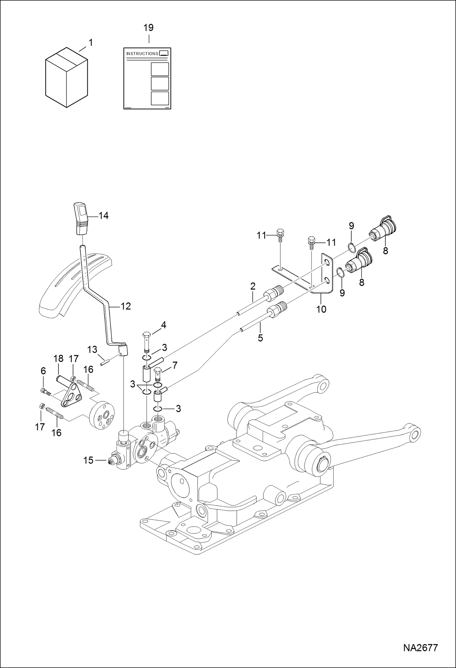 Схема запчастей Bobcat CT122 - AUXILIARY HYDRAULICS KIT (Rear) ACCESSORIES & OPTIONS