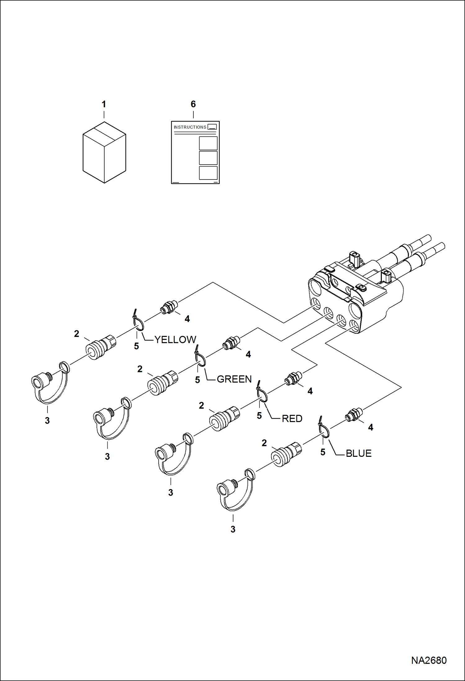 Схема запчастей Bobcat LOADER - ATTACHMENTS - HYDRAULIC COUPLER KIT Компактные тракторы