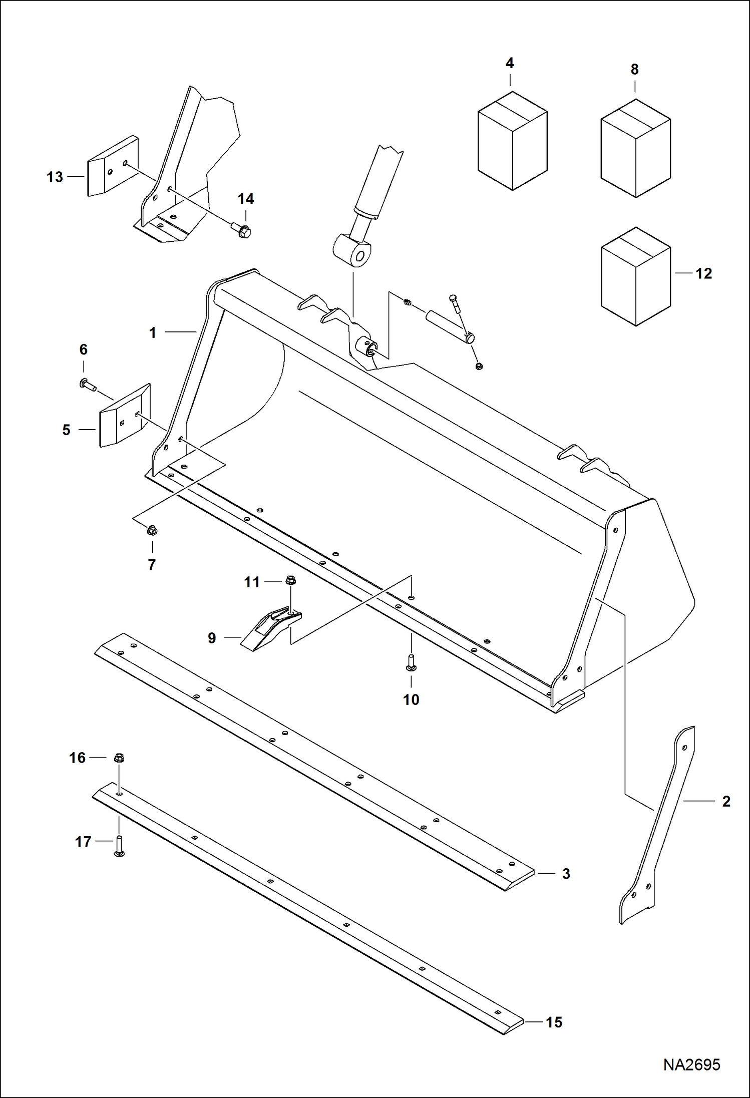 Схема запчастей Bobcat LOADER - ATTACHMENTS - BUCKET (Pin-on) (56 AKKS) (62 AKKY) (68 AKL4) Компактные тракторы
