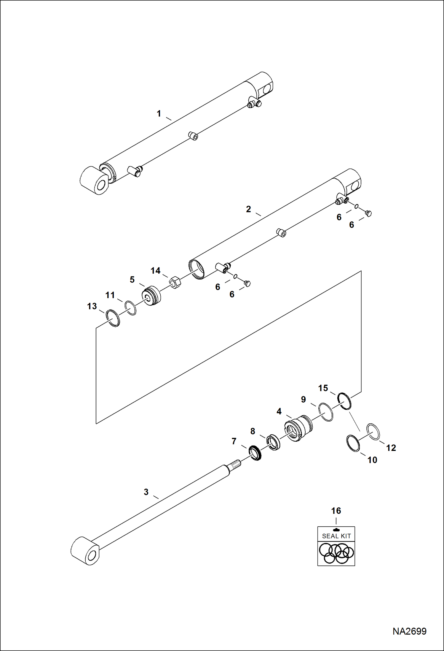 Схема запчастей Bobcat LOADER - TRACTOR LOADER 7TL (AKPD, AL4D) (Bucket Cylinder) Компактные тракторы