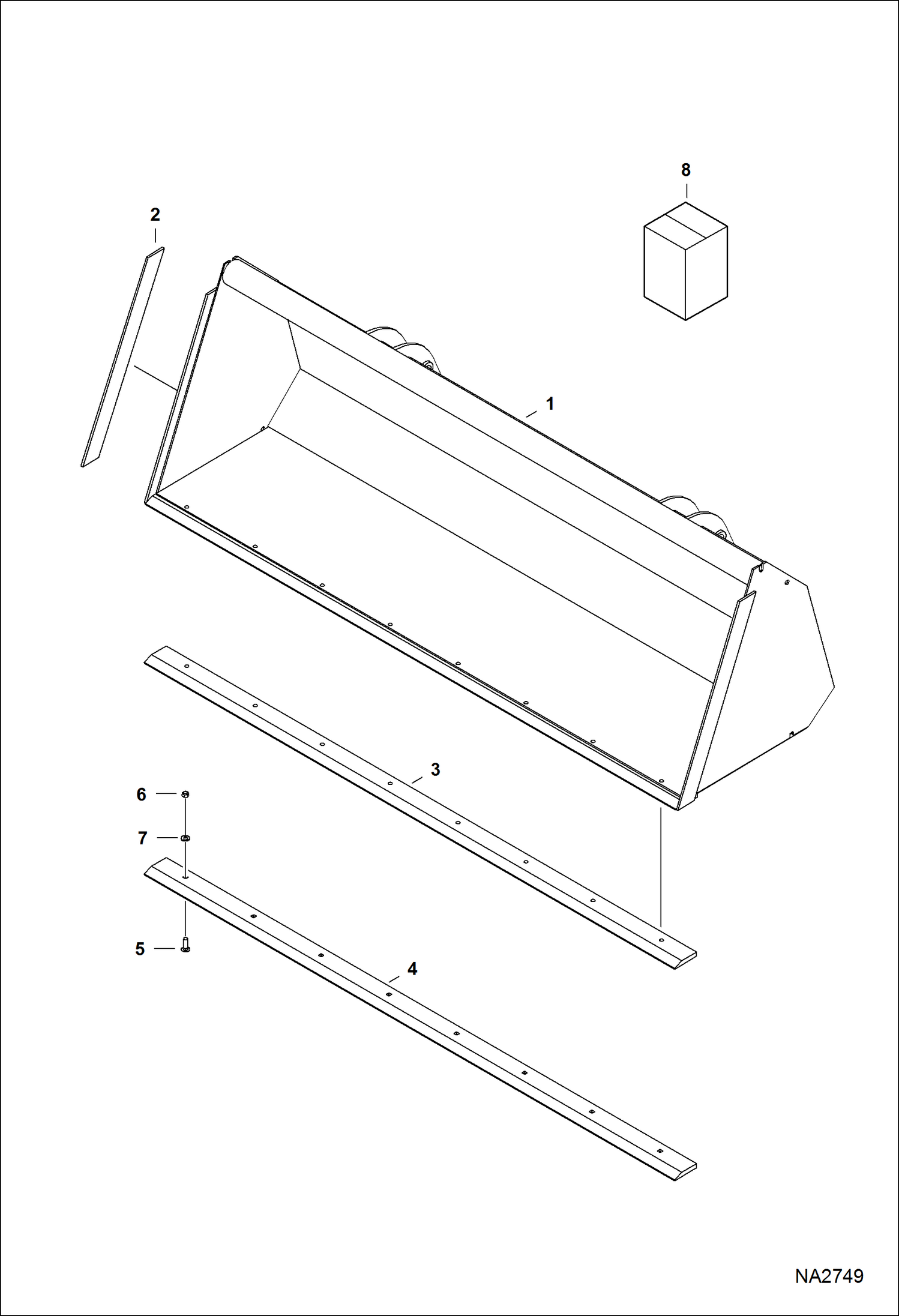 Схема запчастей Bobcat LOADER - ATTACHMENTS - BUCKET (Pin-on) (68 AEH4) (72 AEFZ) Компактные тракторы