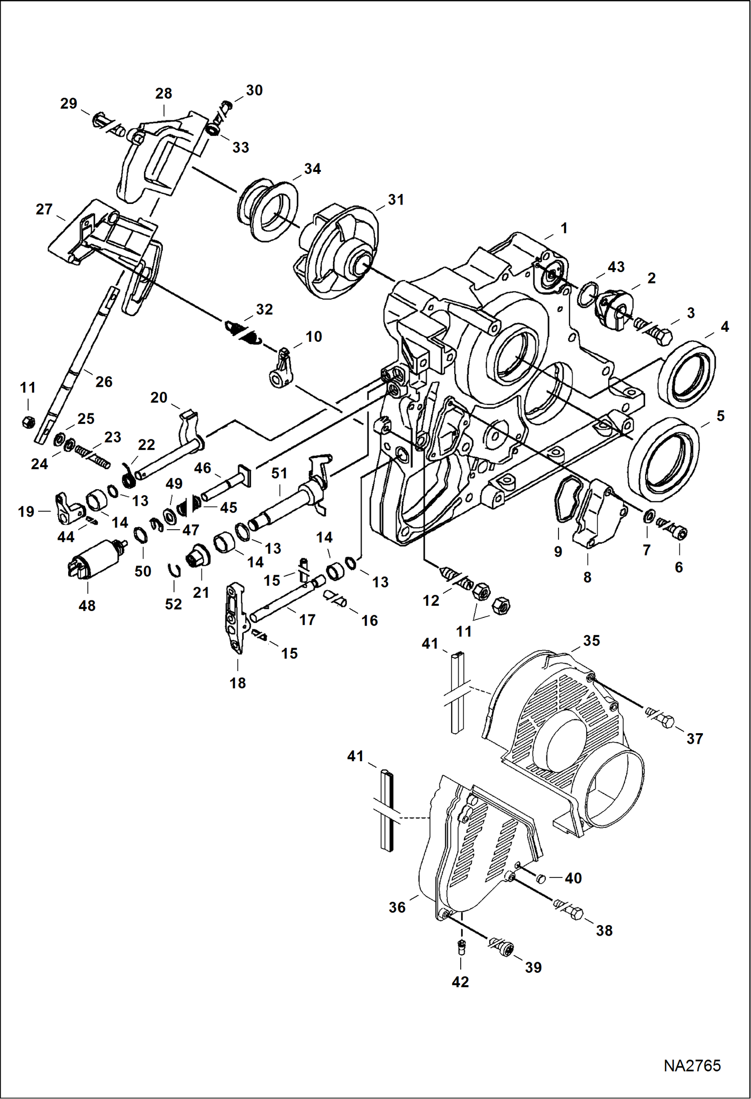 Схема запчастей Bobcat 800s - FRONT COVER REPLACEMENT ENGINE