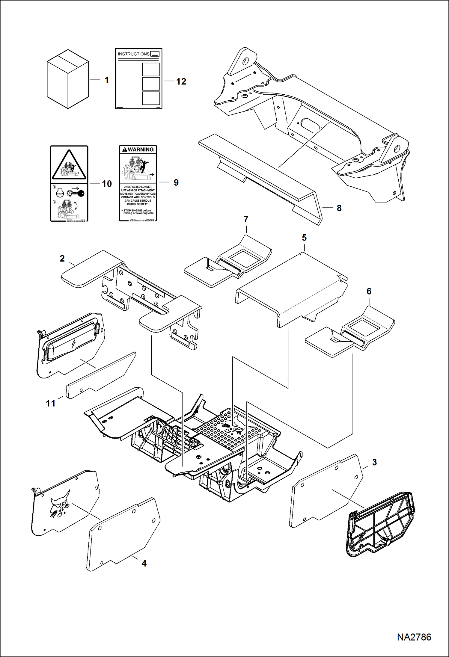 Схема запчастей Bobcat S-Series - SOUND/NOISE REDUCTION KIT (Manual Controls) ACCESSORIES & OPTIONS