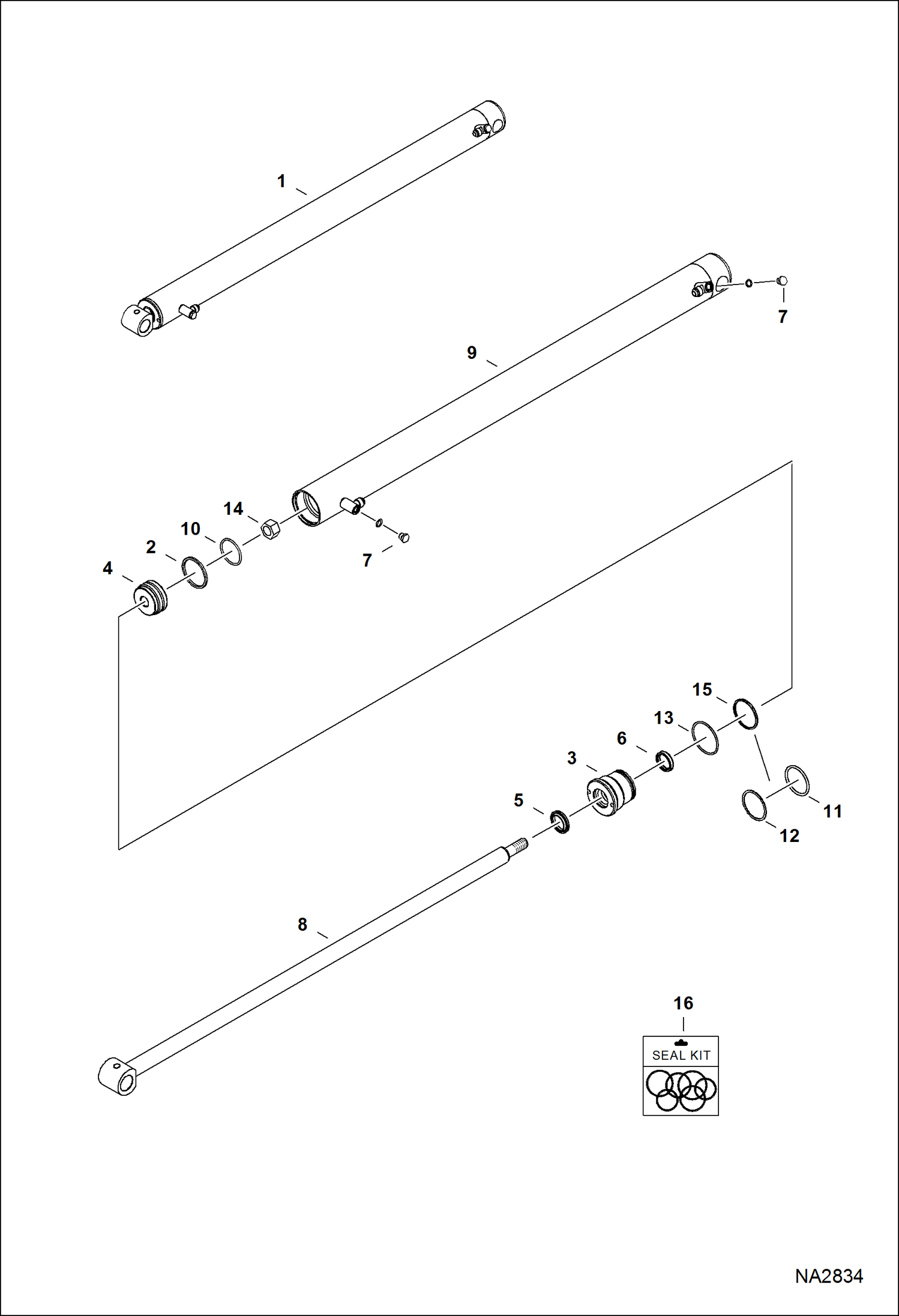Схема запчастей Bobcat PLANERS - PLANER (Side Shift Cylinder) (18PLA AKS2) (24PLA AJN7) Loader