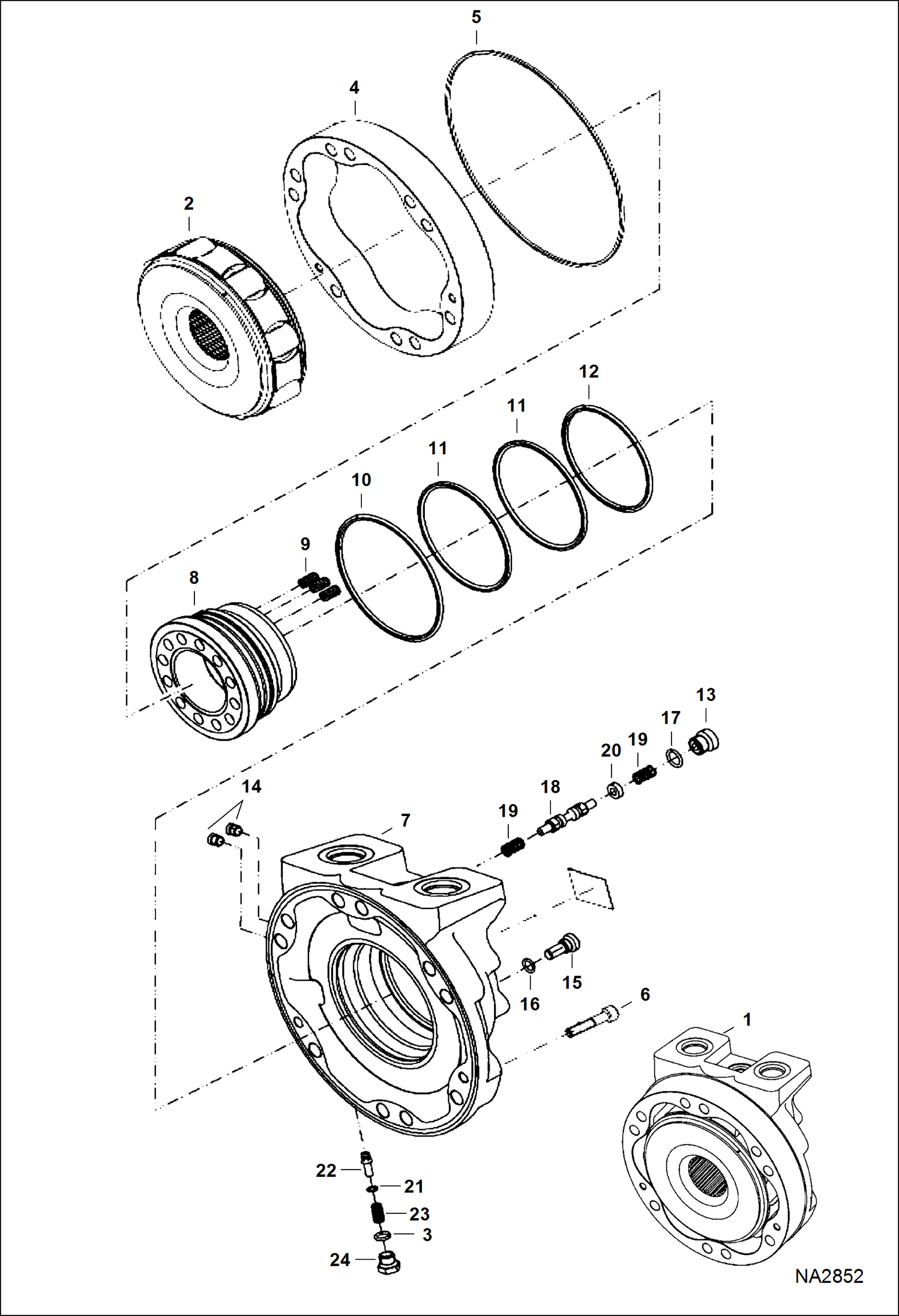 Схема запчастей Bobcat PLANERS - PLANER (Motor) (18PLA AKS2) (24PLA AJN7) Loader