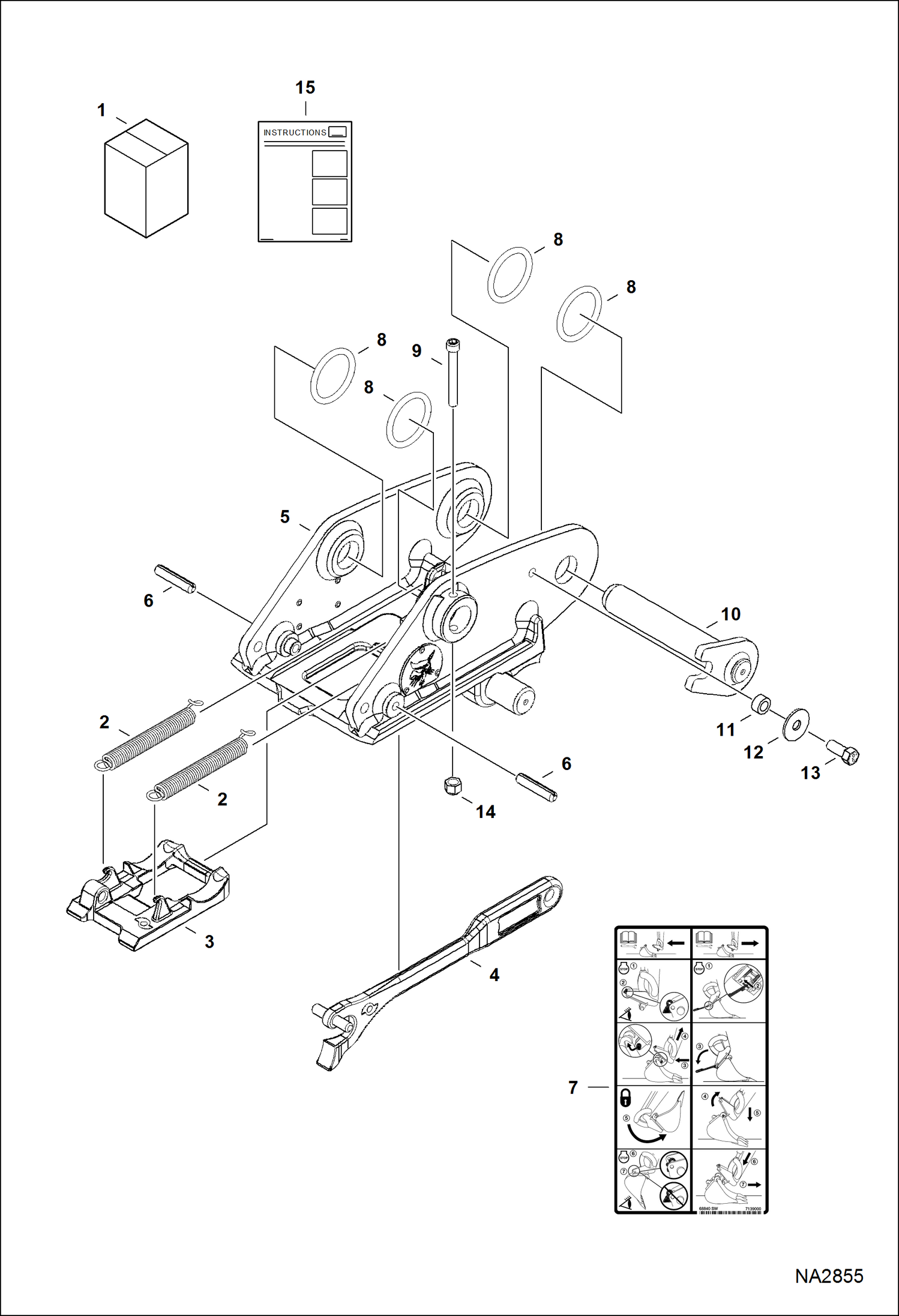 Схема запчастей Bobcat 325 - EUROPEAN ACCESSORIES (Quick Coupler Kit) ACCESSORIES & OPTIONS