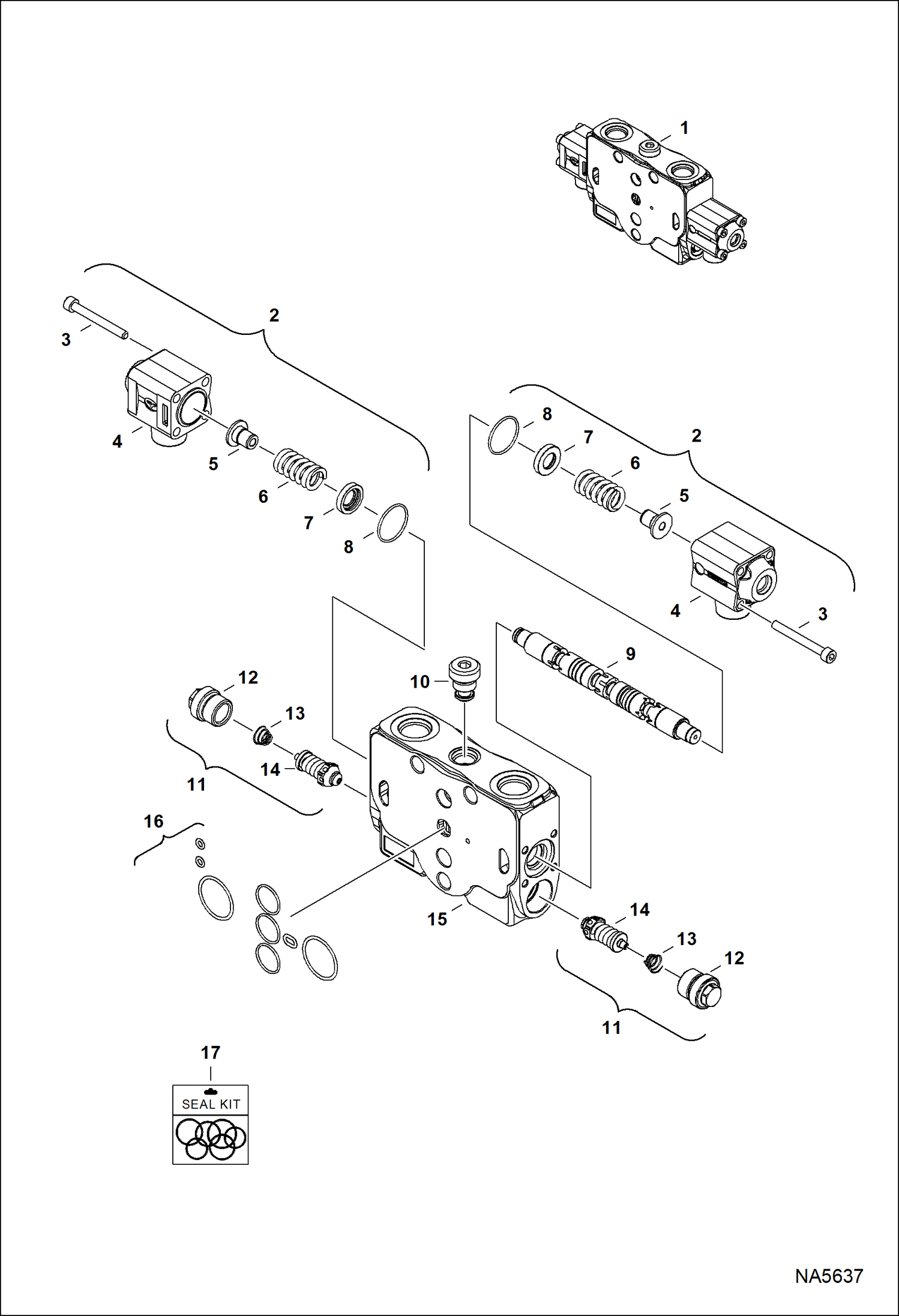 Схема запчастей Bobcat E25 - HYDRAULIC CONTROL VALVE (Arm Section) HYDRAULIC SYSTEM