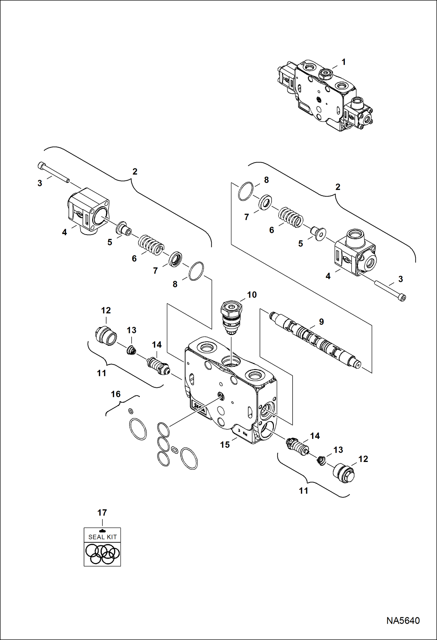 Схема запчастей Bobcat E25 - HYDRAULIC CONTROL VALVE (Boom Section) HYDRAULIC SYSTEM