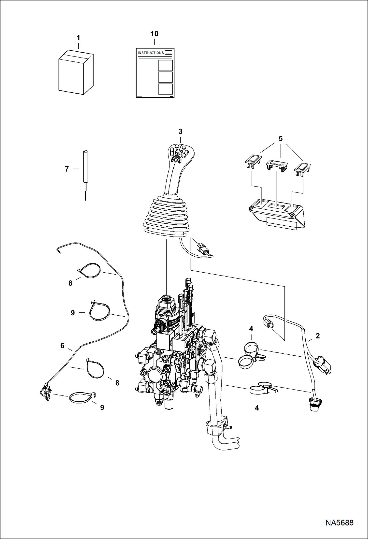 Схема запчастей Bobcat 5600 - JOYSTICK KIT (S/N A0W111723 & Above) ACCESSORIES & OPTIONS