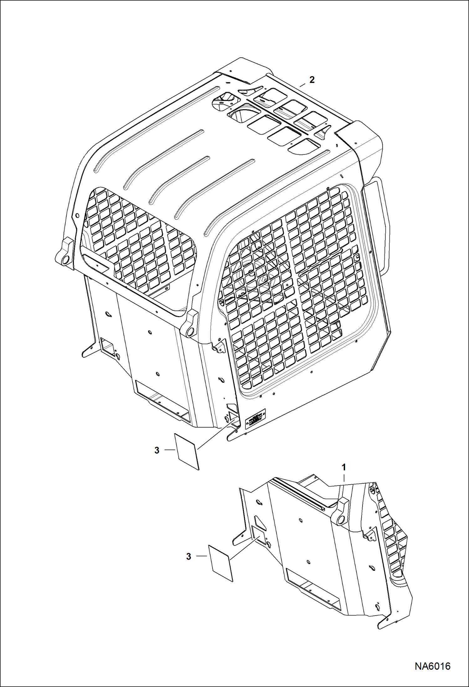Схема запчастей Bobcat A-Series - OPERATOR CAB (Cab Replacement) MAIN FRAME