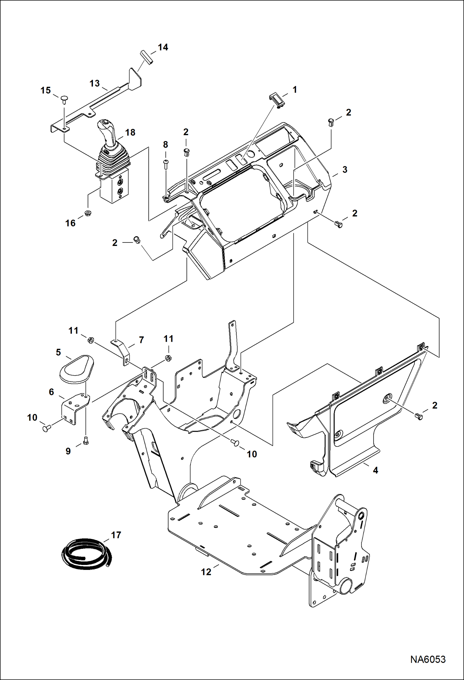 Схема запчастей Bobcat E25 - CONTROL CONSOLE (RH) CONTROLS