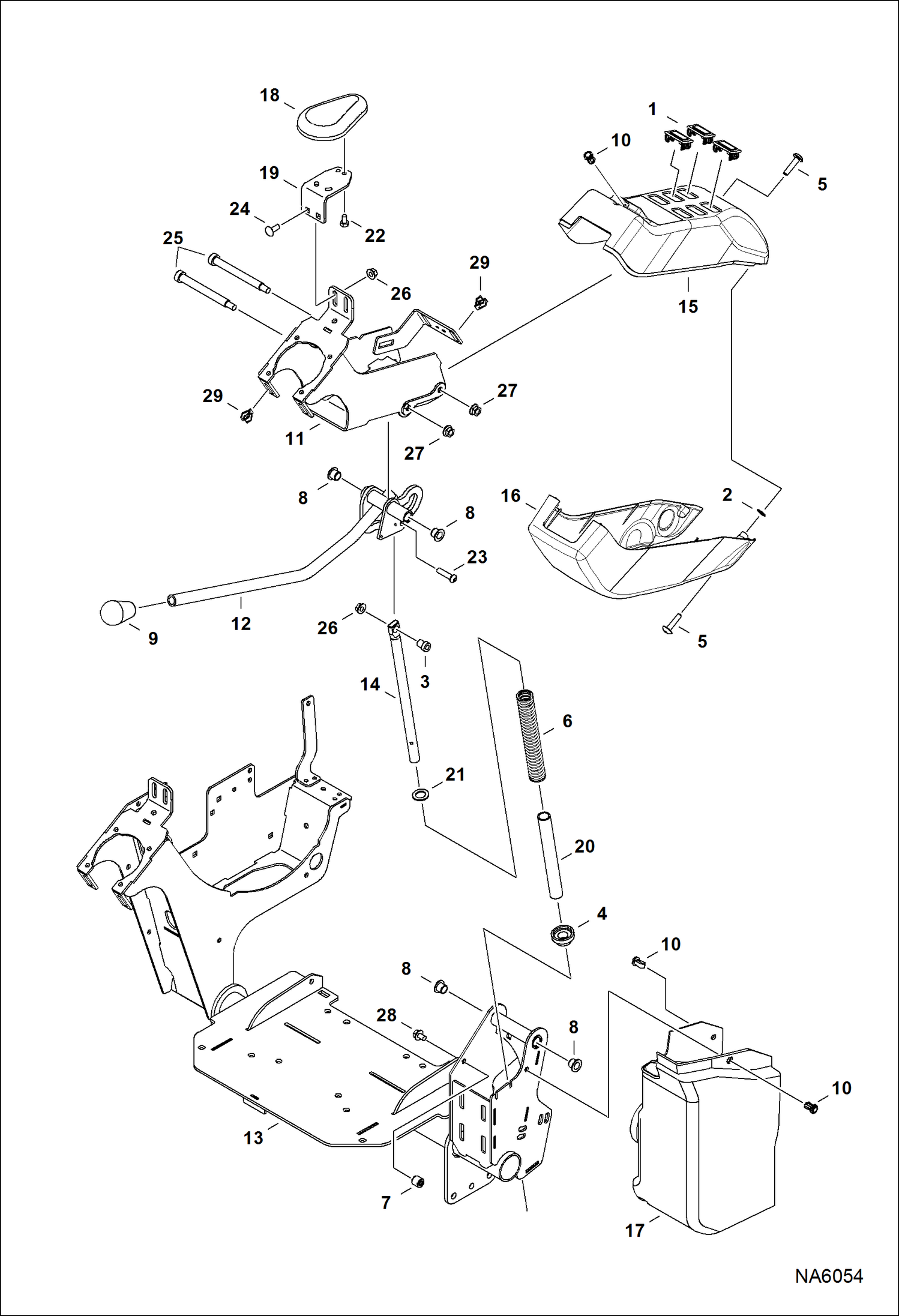 Схема запчастей Bobcat E25 - CONTROL CONSOLE (LH) CONTROLS
