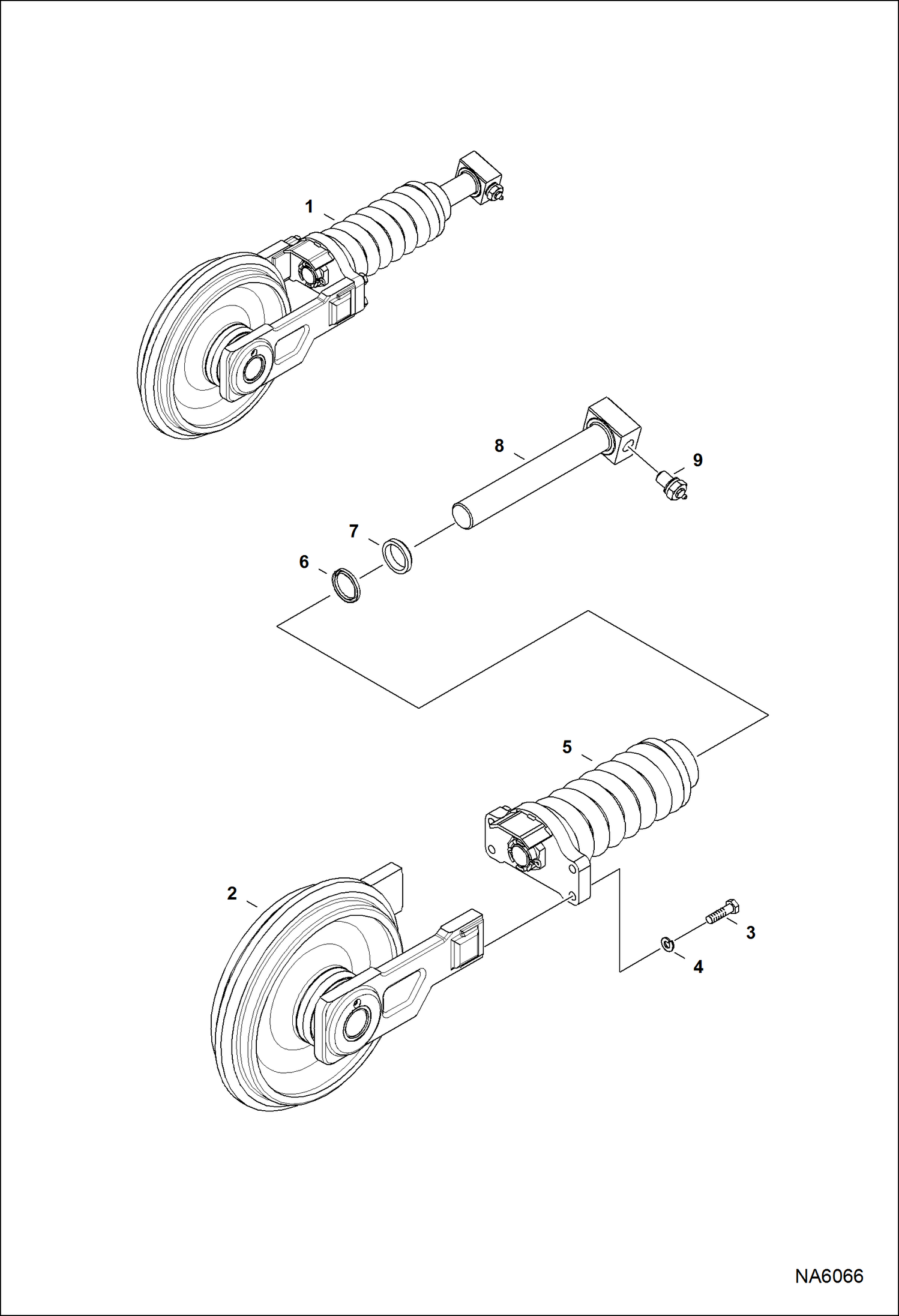 Схема запчастей Bobcat E25 - TRACK TENSIONER & IDLER UNDERCARRIAGE