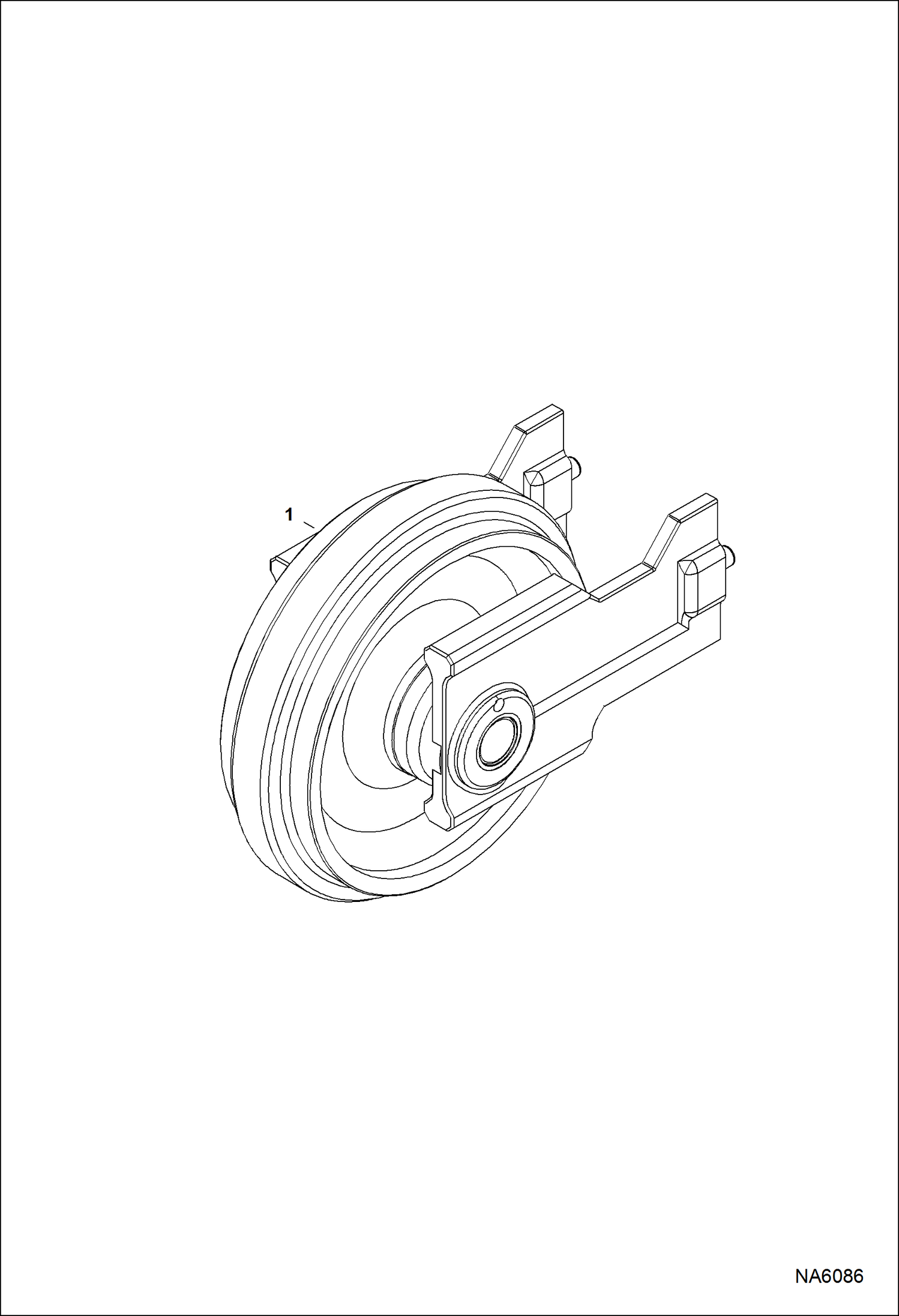 Схема запчастей Bobcat E45 - FRONT IDLER (W/O holes in idler) UNDERCARRIAGE