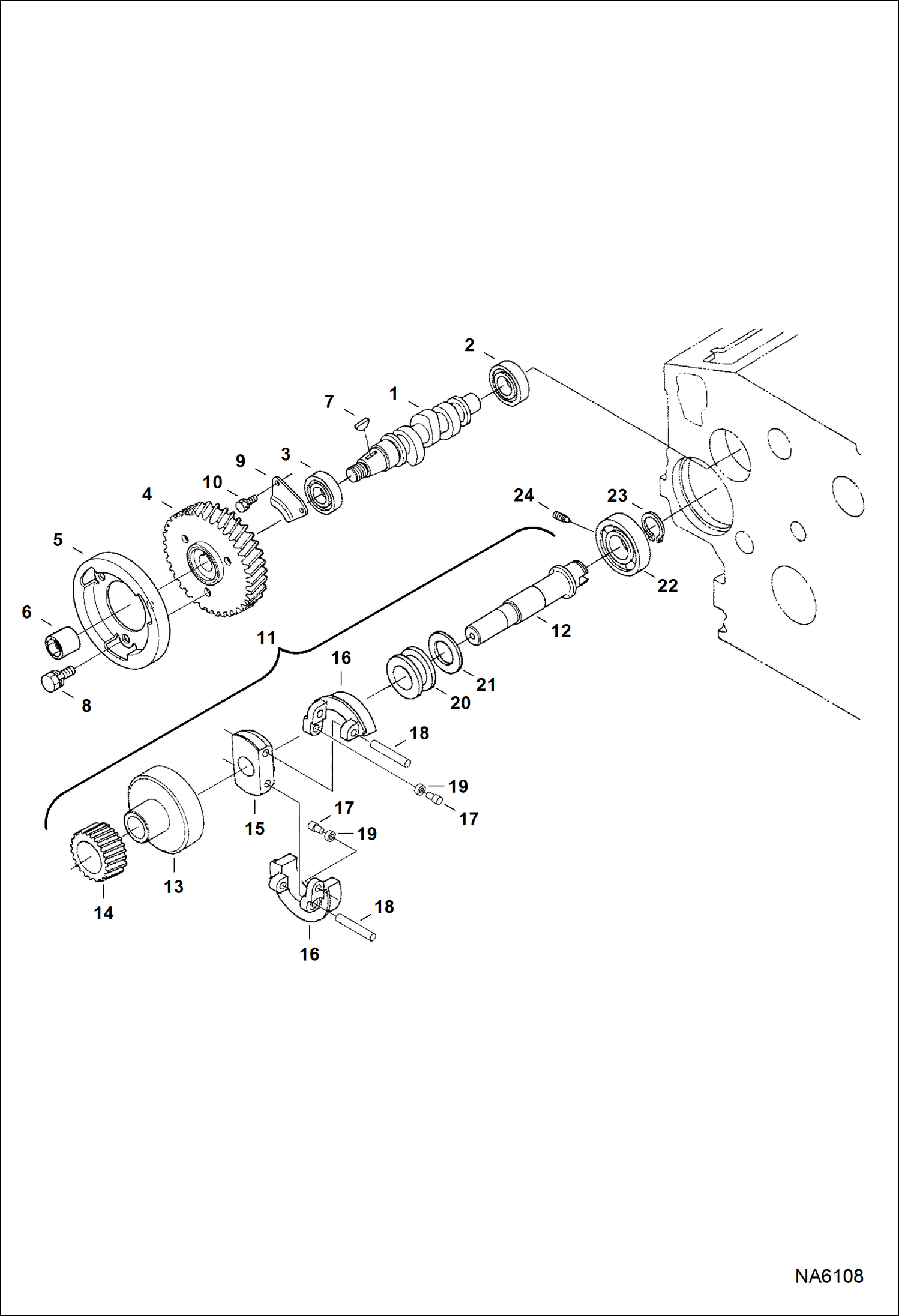 Схема запчастей Bobcat E25 - FUEL CAMSHAFT POWER UNIT