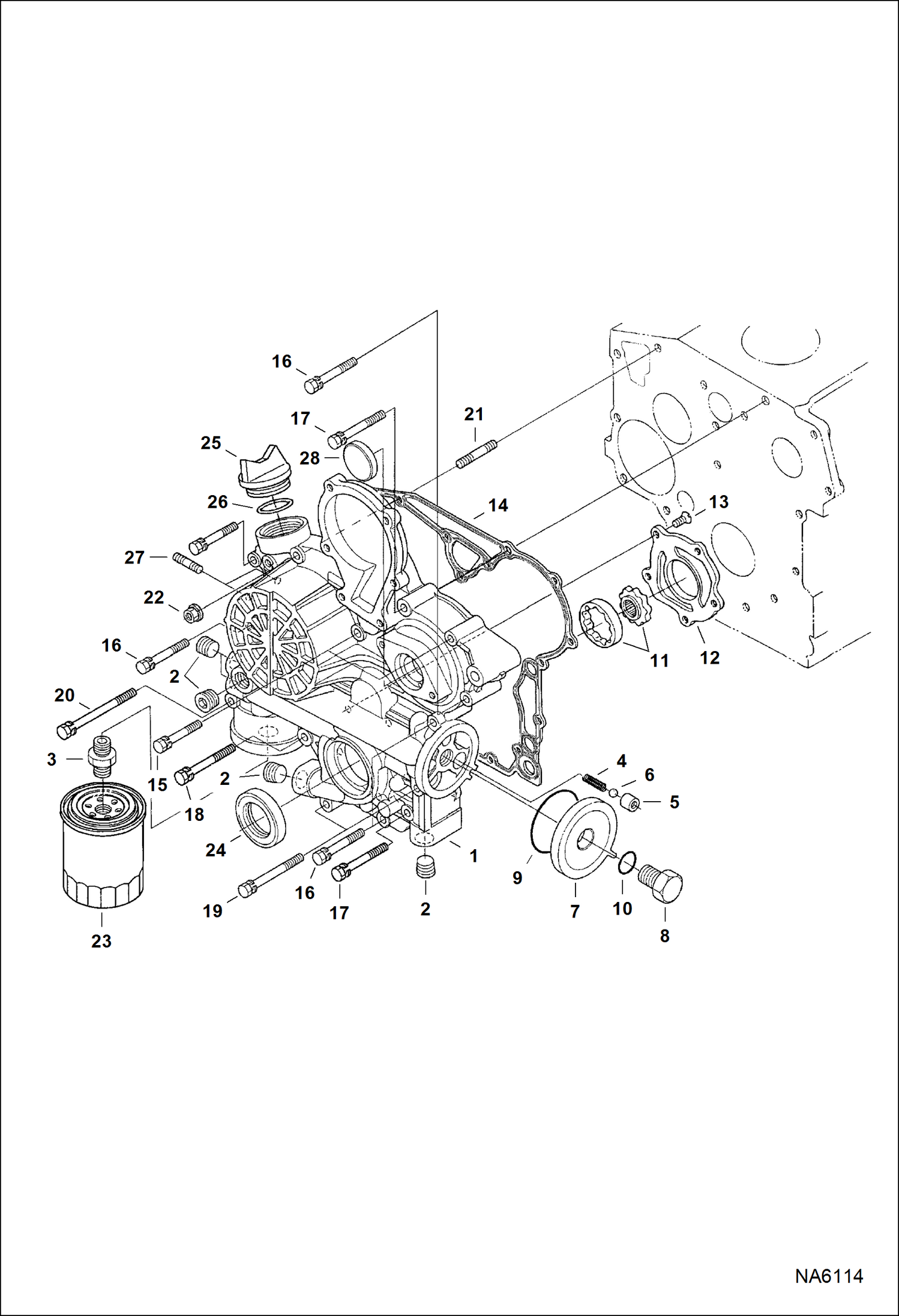 Схема запчастей Bobcat E25 - GEARCASE POWER UNIT