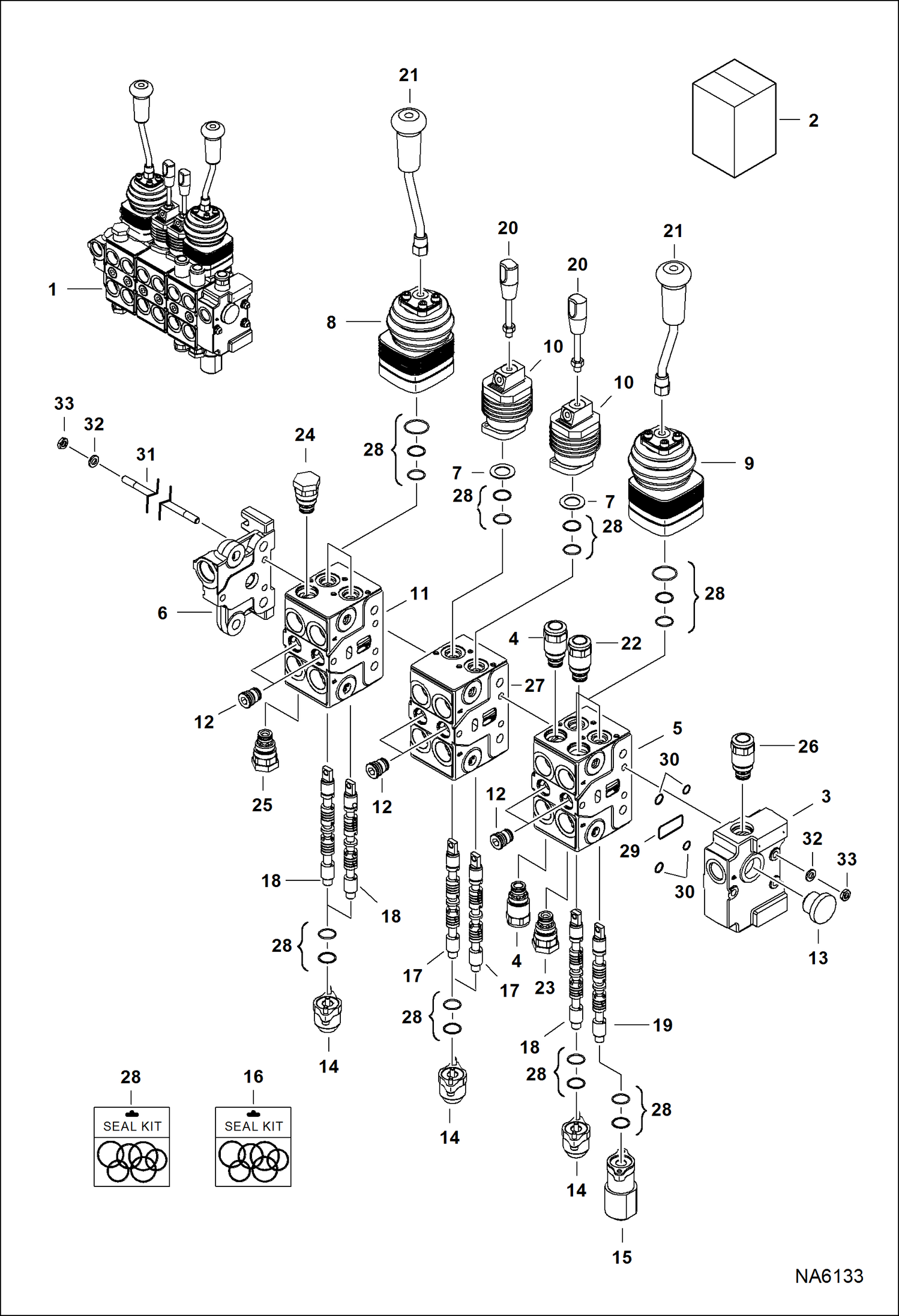 Схема запчастей Bobcat BACKHOE - BACKHOE (Control Valve) (W/5 Sections) (607 A5CW) 607 BACKHOE